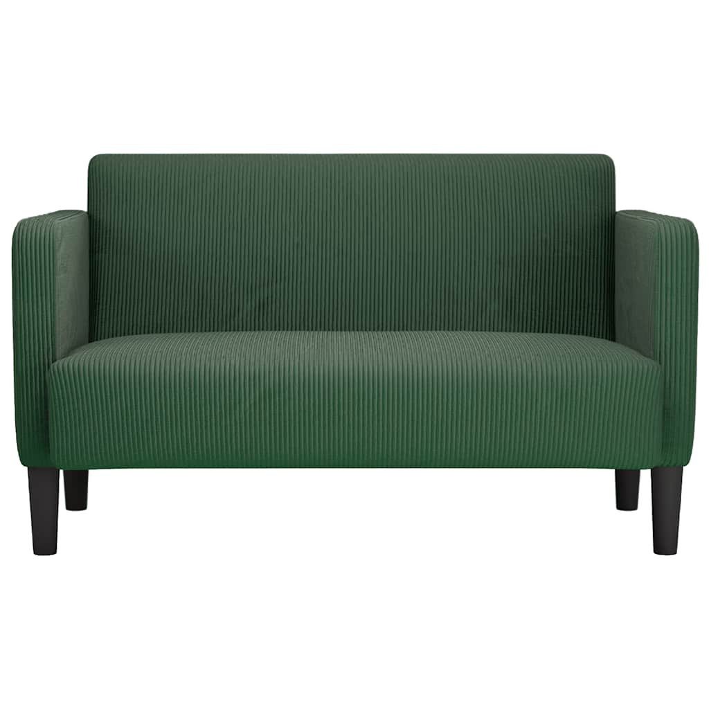 vidaXL Sofa Zweisitzer-Sofa Dunkelgrün 109 cm Cordstoff günstig online kaufen