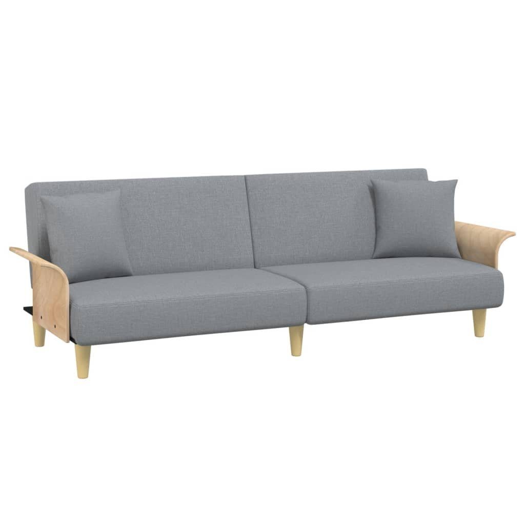 vidaXL Sofa Schlafsofa mit Armlehnen Hellgrau Stoff Schlafcouch Couch Sofa