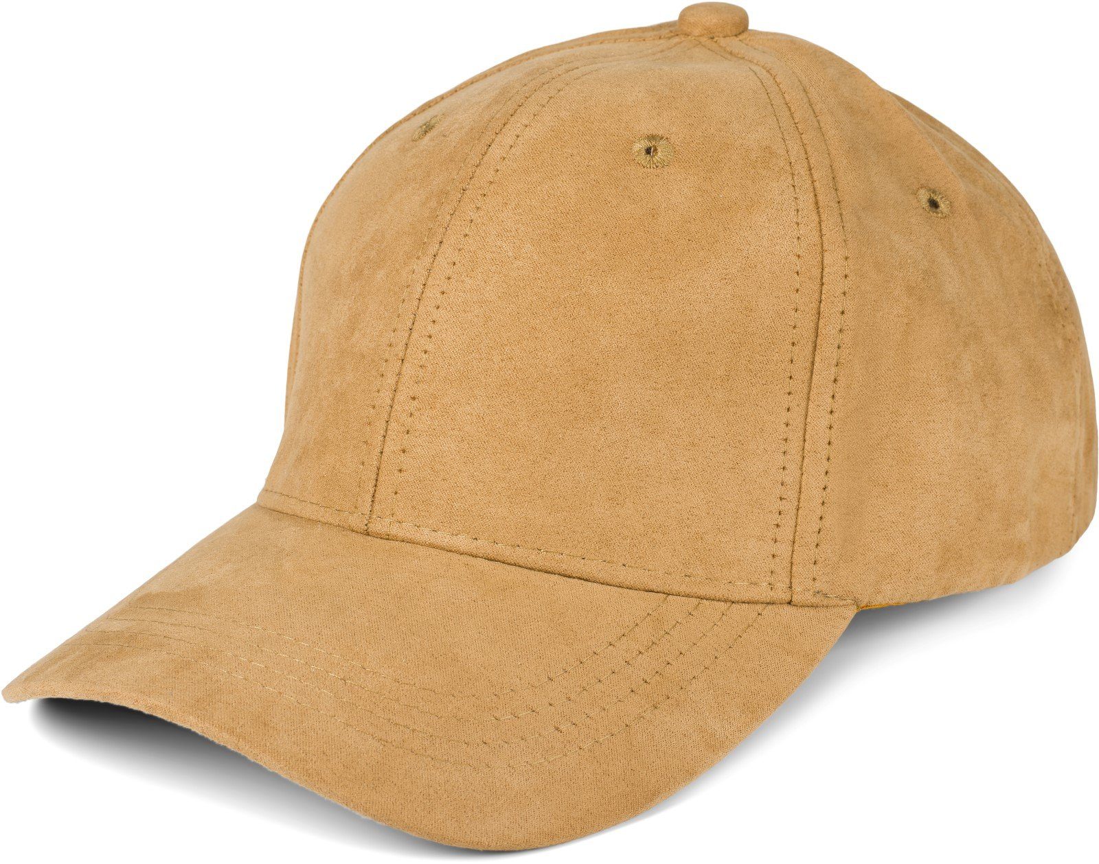 styleBREAKER Baseball Cap (1-St) Cap in Wildleder Optik Camel