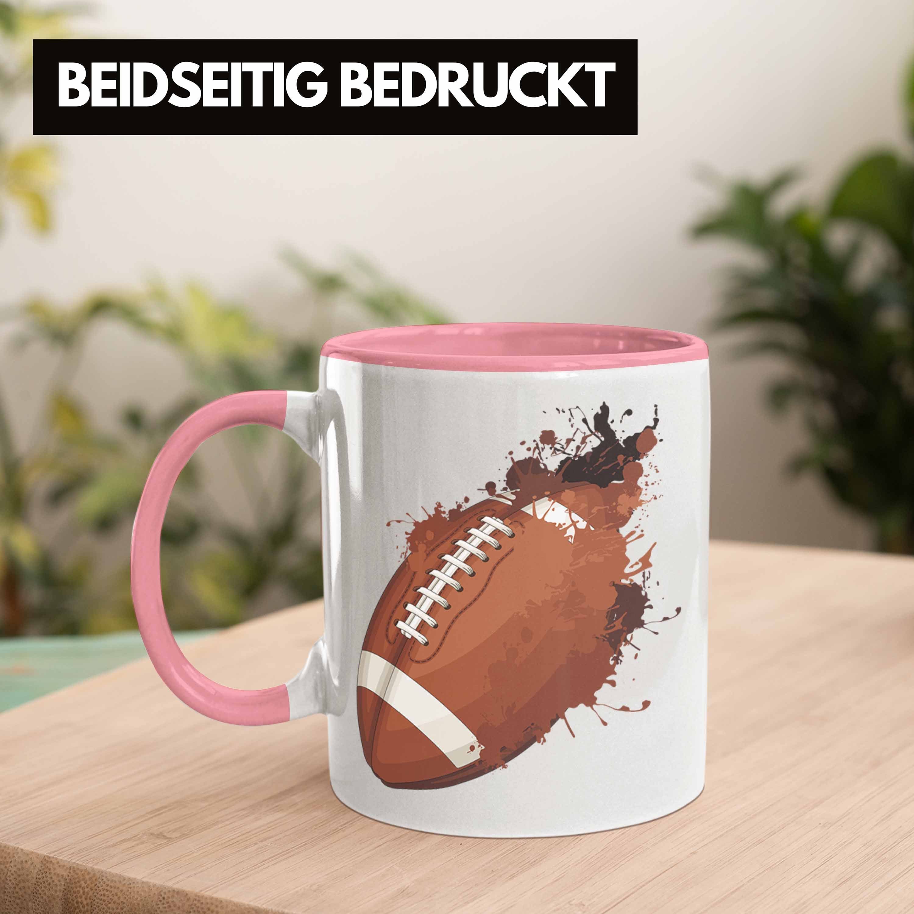 Tasse Football-Spieler Geschenk Football Trendation American Grafik Tasse Geschenkidee Rosa