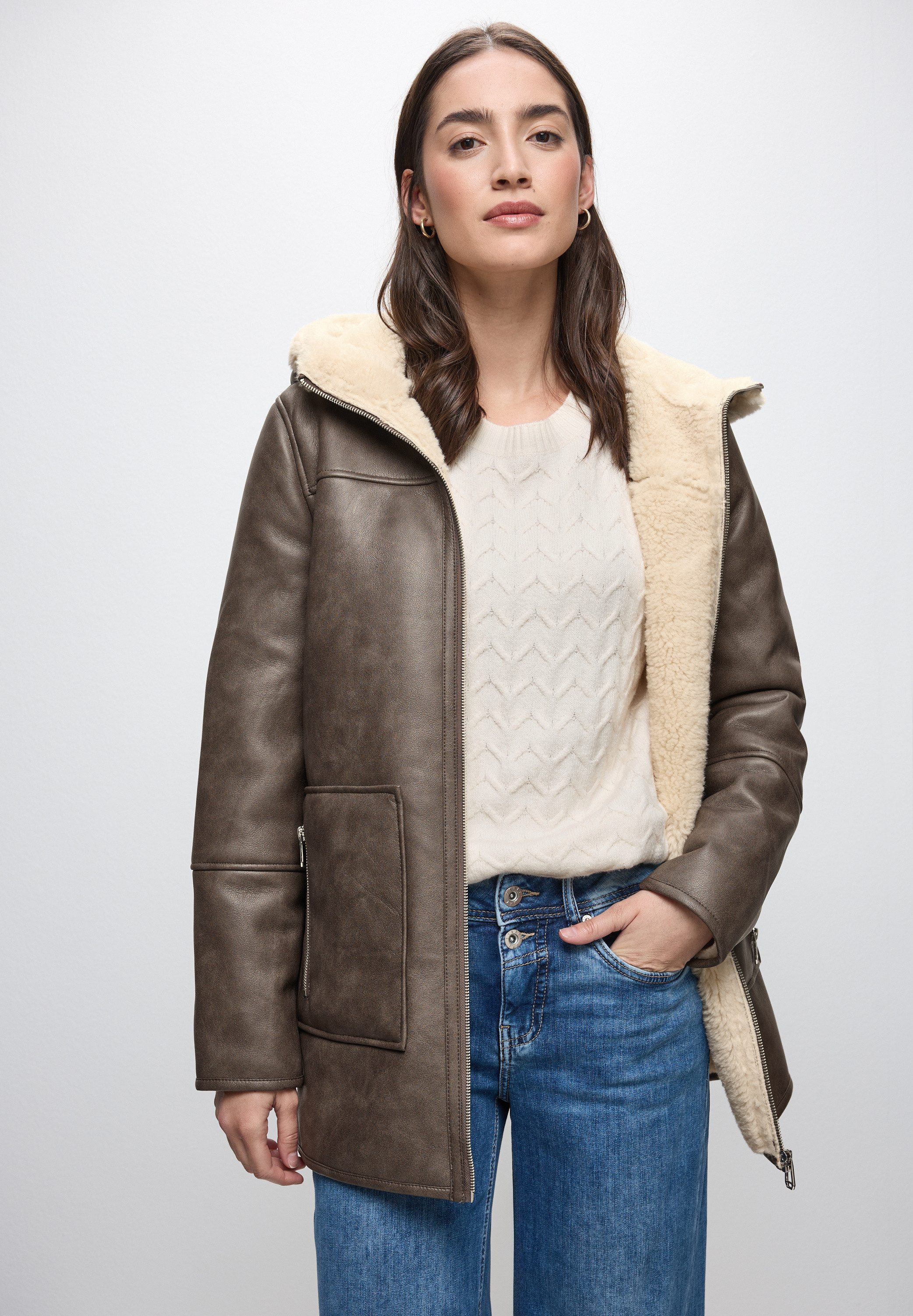 STREET ONE Lederimitatjacke im Leder-Look und günstig online kaufen