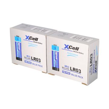 XCell 200x XCell AAA LR03 Micro Super Alkaline 1,5V Batterie Batterie