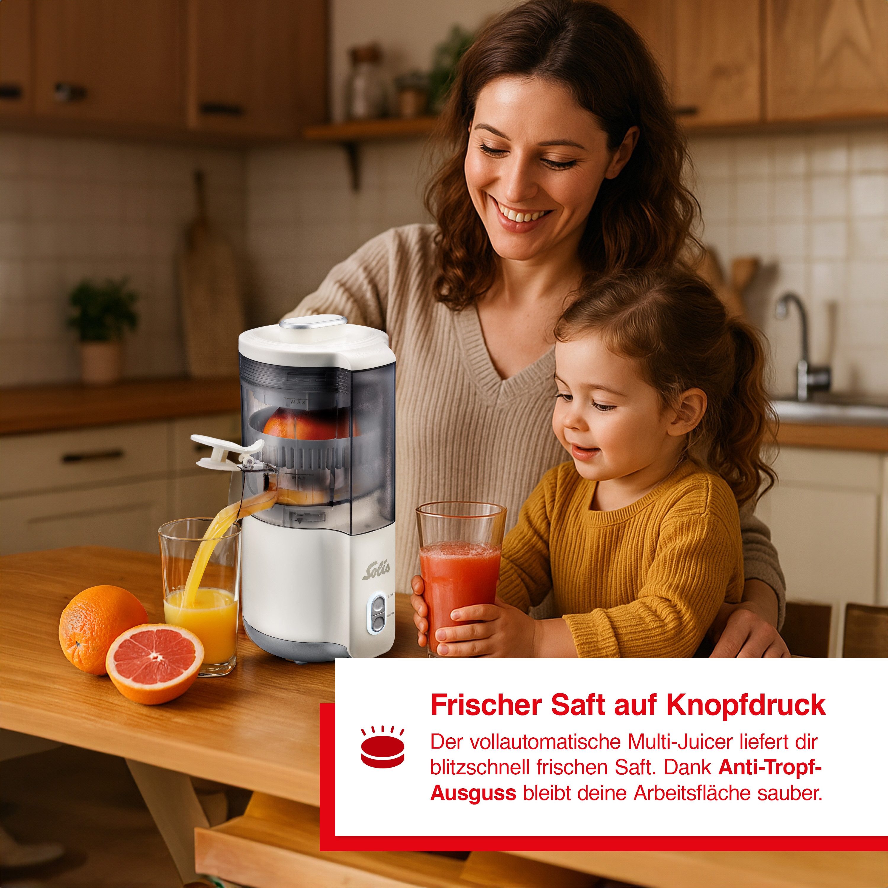 SOLIS OF SWITZERLAND Entsafter Multi-Juicer, Typ 8455, 100 W, Vollautomatisch, Anti-Tropf-Ausguss, multifunktional