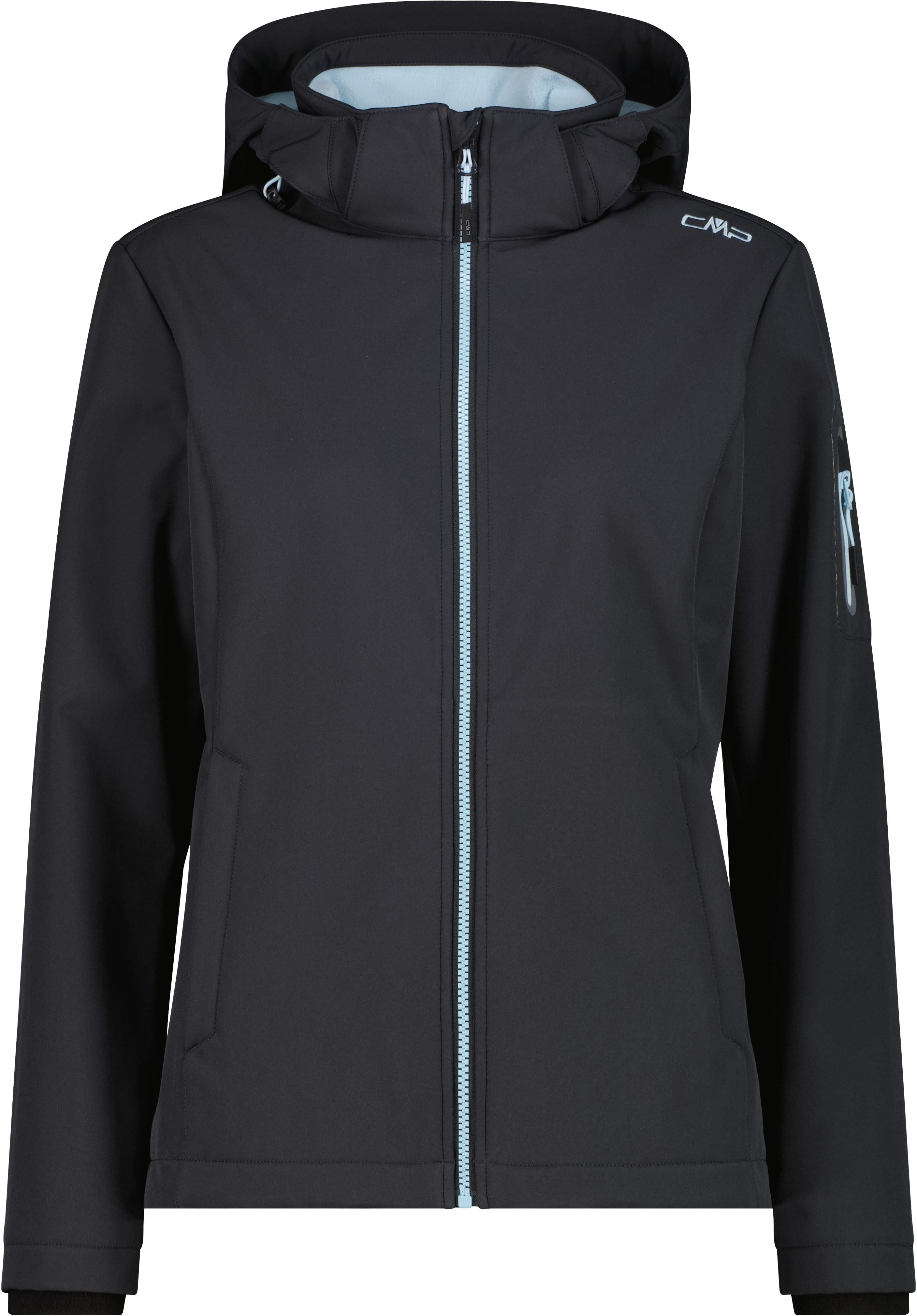 CMP Softshelljacke WOMAN JACKET DET HOOD mit Kapuze, wind- und wasserabweisend