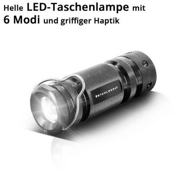 STAHLWERK LED Taschenlampe LED Taschenlampe mit 6 Modi Aluminium (2-St), ausziehbare 360° Teleskop-Stableuchte / LED Leuchte / LED Licht / LED Lampe / LED Laterne mit hochwertigem Aluminium-Gehäuse