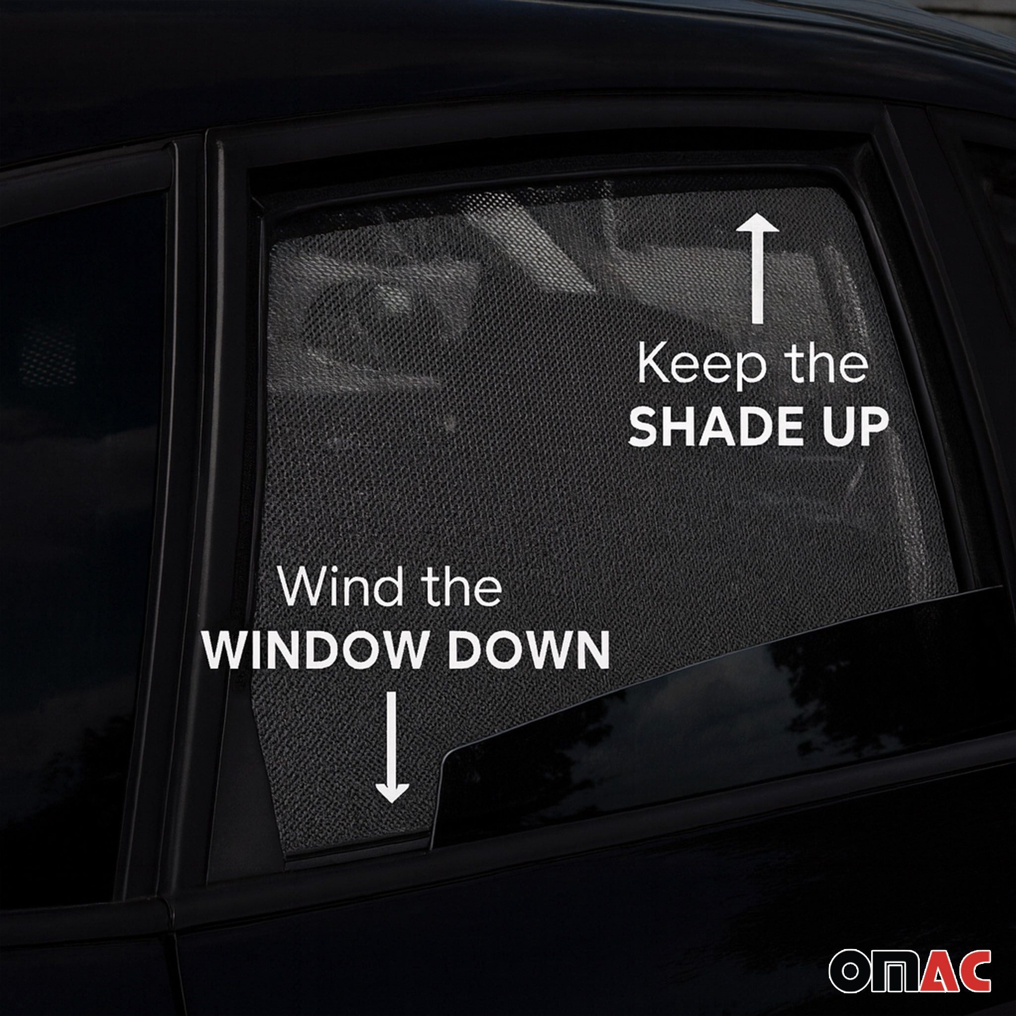 OMAC Car Sunshades for Mini Cooper 2007-2013 Rear Doors, 2-Piece Set, 60 x 3 cm, (2-Pack), Easy to Clean, Easy to Install