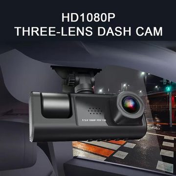 Welikera 3-Kamera 1080P Fahrrekorder Auto mit 170° Weitwinkelobjektiv Dashcam (Nachtsichtfunktion)