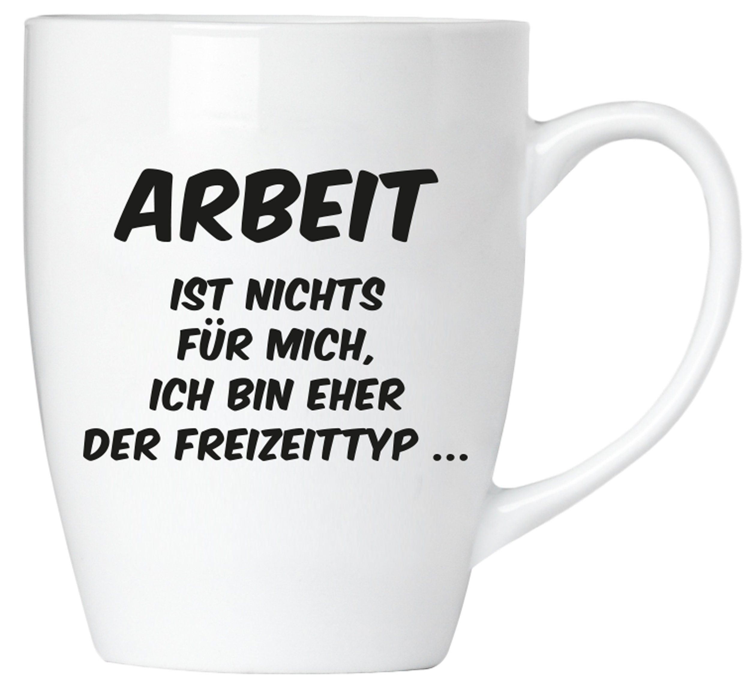 Spruch Kaffeetassen mit IST mit "ARBEIT Grußkarte, Tasse ???...", Tassen lustig ..." in und BRUBAKER Geschenkset Geschenkpackung Keramik, 2er-Set Büro, "ARBEIT Motivtassen Kaffeebecher