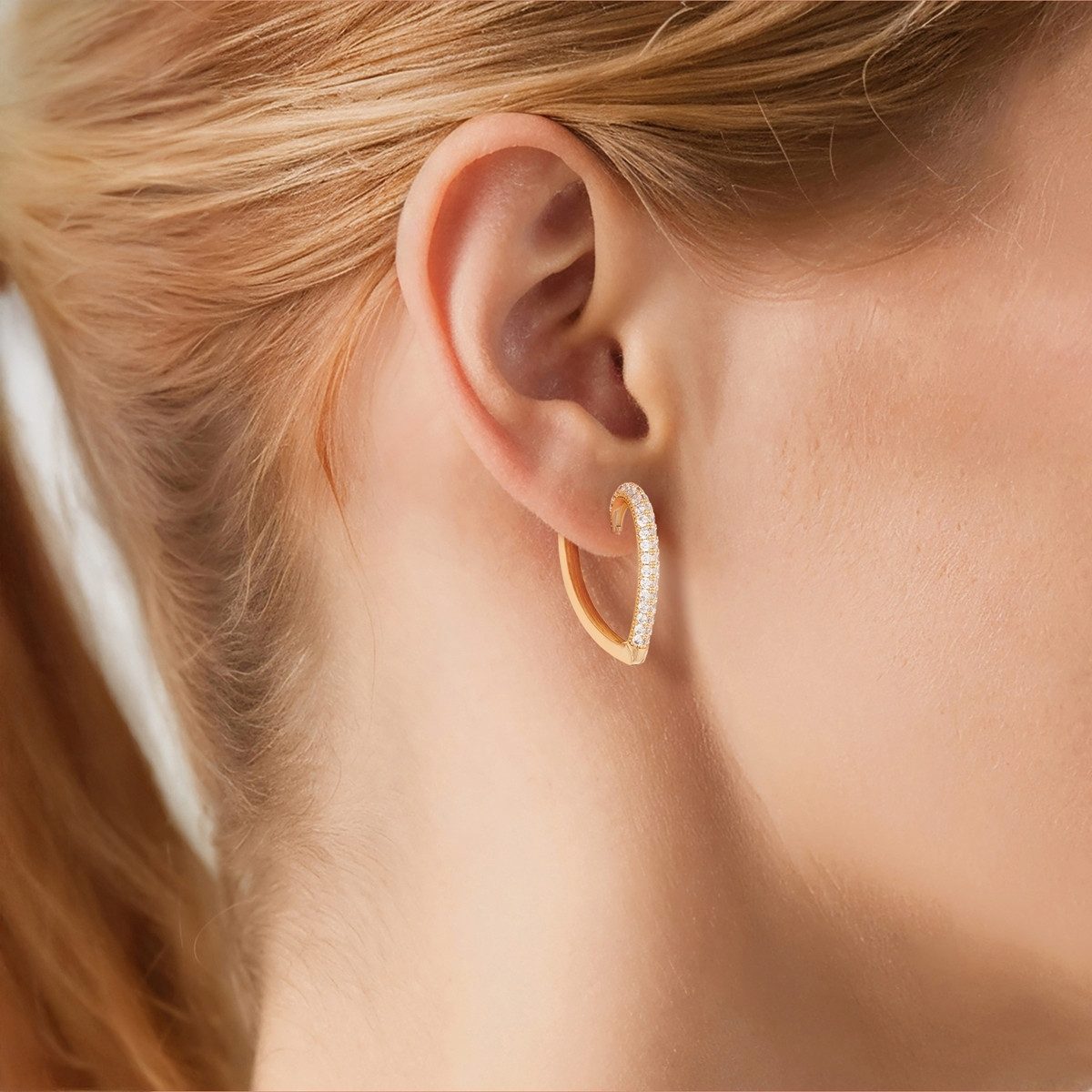 Yokoamii Paar Creolen Herz gelbgold günstig online kaufen