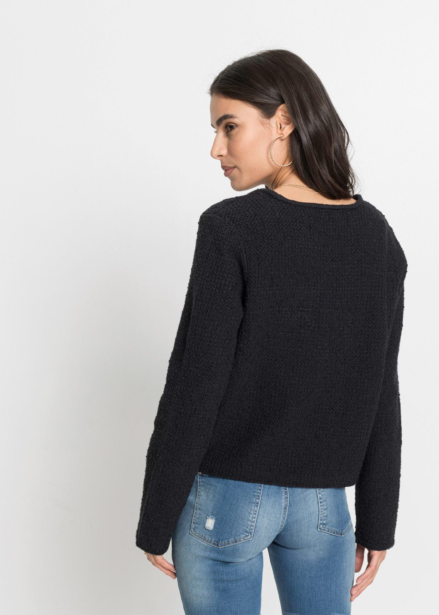 bonprix Strickjacke Loose fit, mit Bouclégarn, femininer Stil