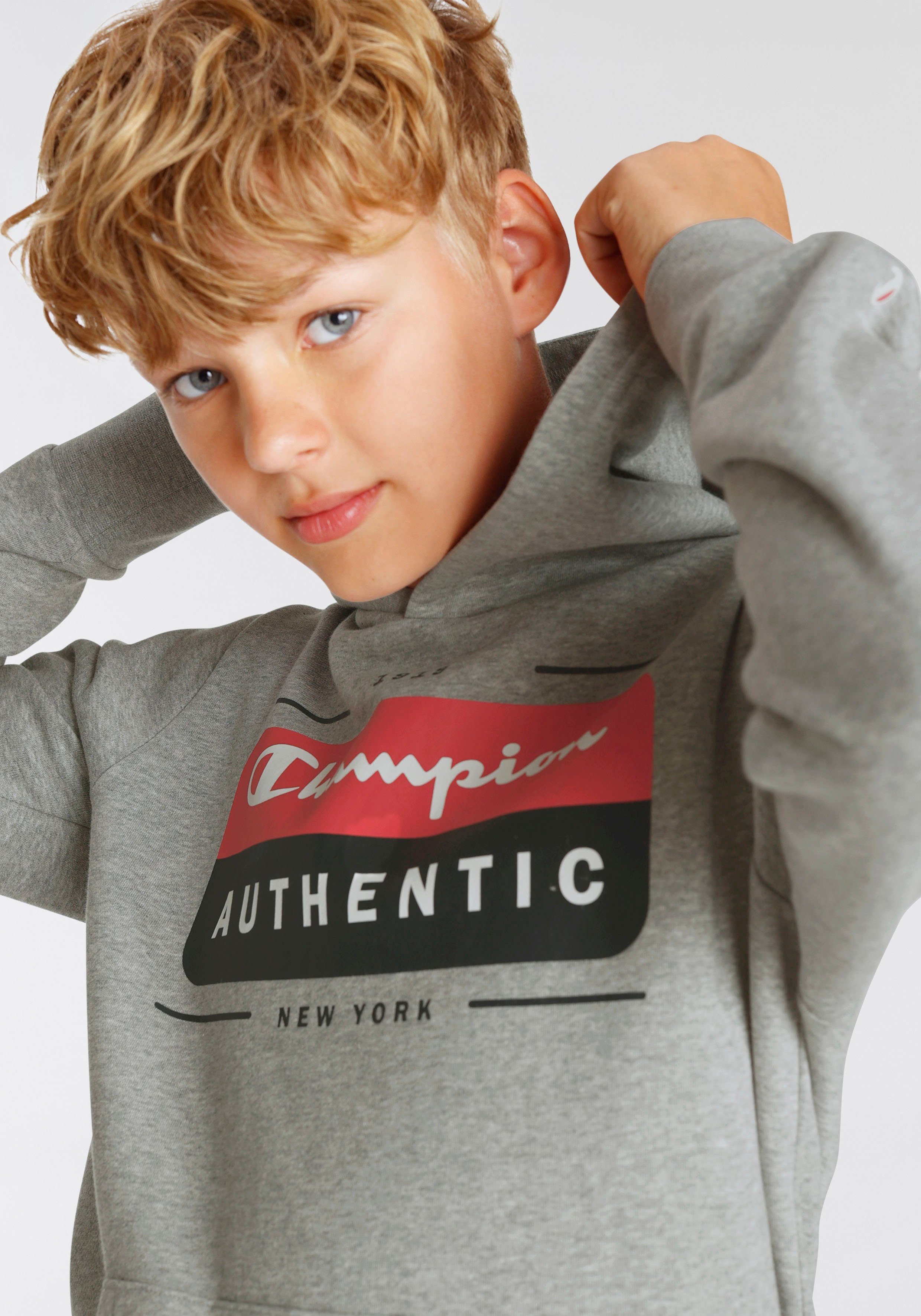 Kinder - Champion Sweatshirt für Sweatshirt grau Hooded Shop Graphic