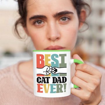 Trendation Tasse Geschenk für besten Katzenvater: "Best Cat Dad Ever" Tasse Vatertag