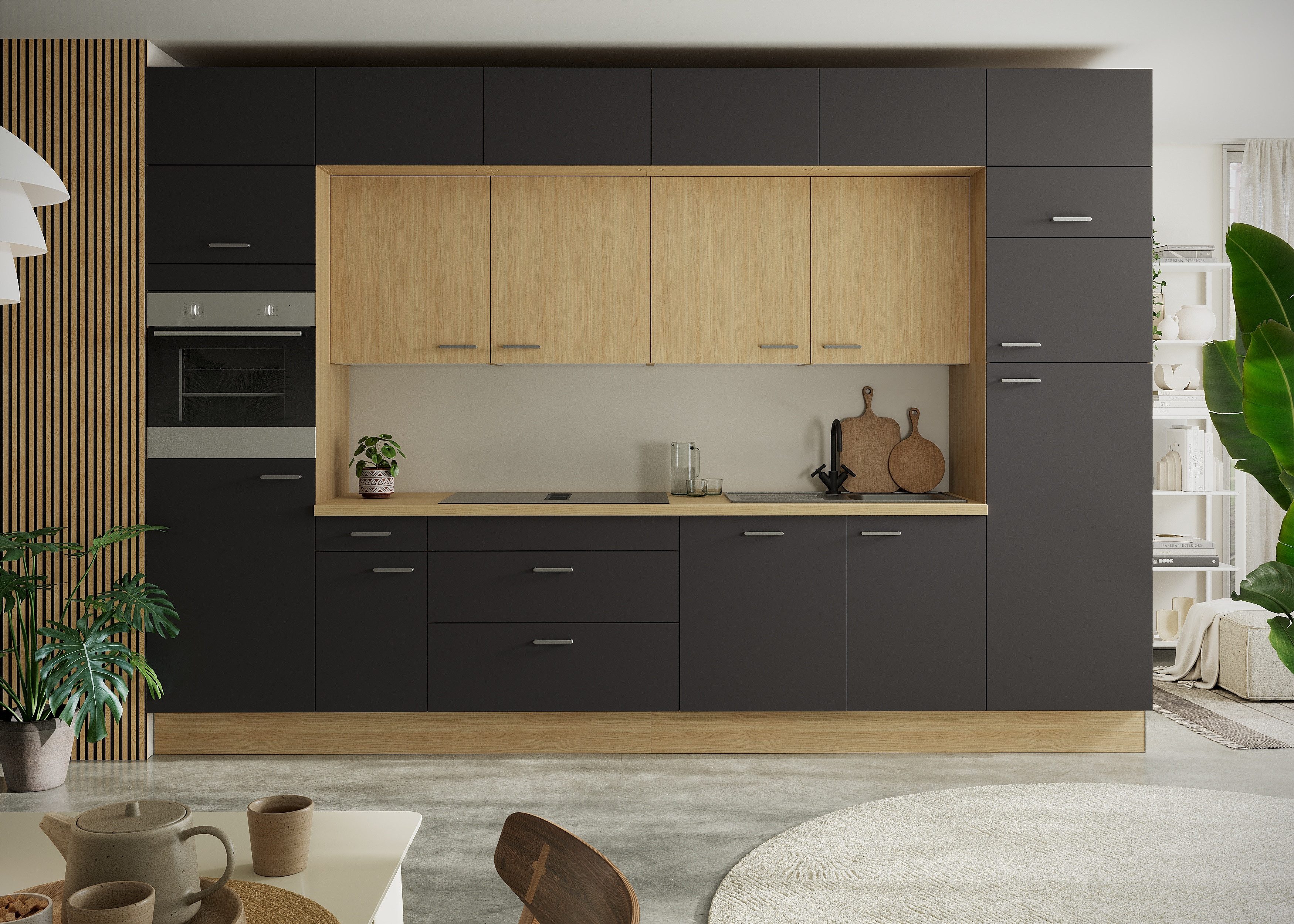 KOCHSTATION Küchenzeile KS-Lucy, Breite 360 cm, Soft-Close, inkl. Zubehör, wahlweise mit E-Geräten