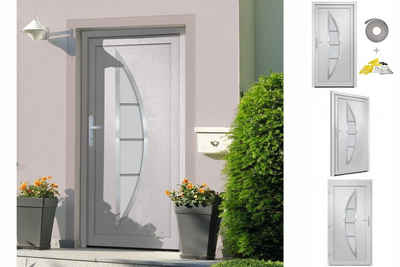 vidaXL Zimmertür Haustür Weiß 108x200 cm PVC Eingangstür Haus Nebeneingangstür Kunststo