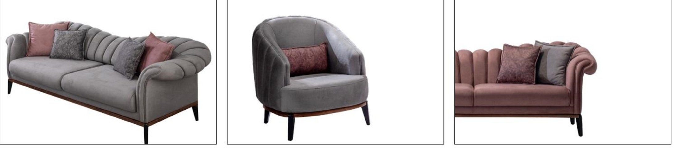 JVmoebel Sofa, Designer Sitzer Garnitur + Sofa 3 1 Sofas Sofagarnitur Sitzer Couchen