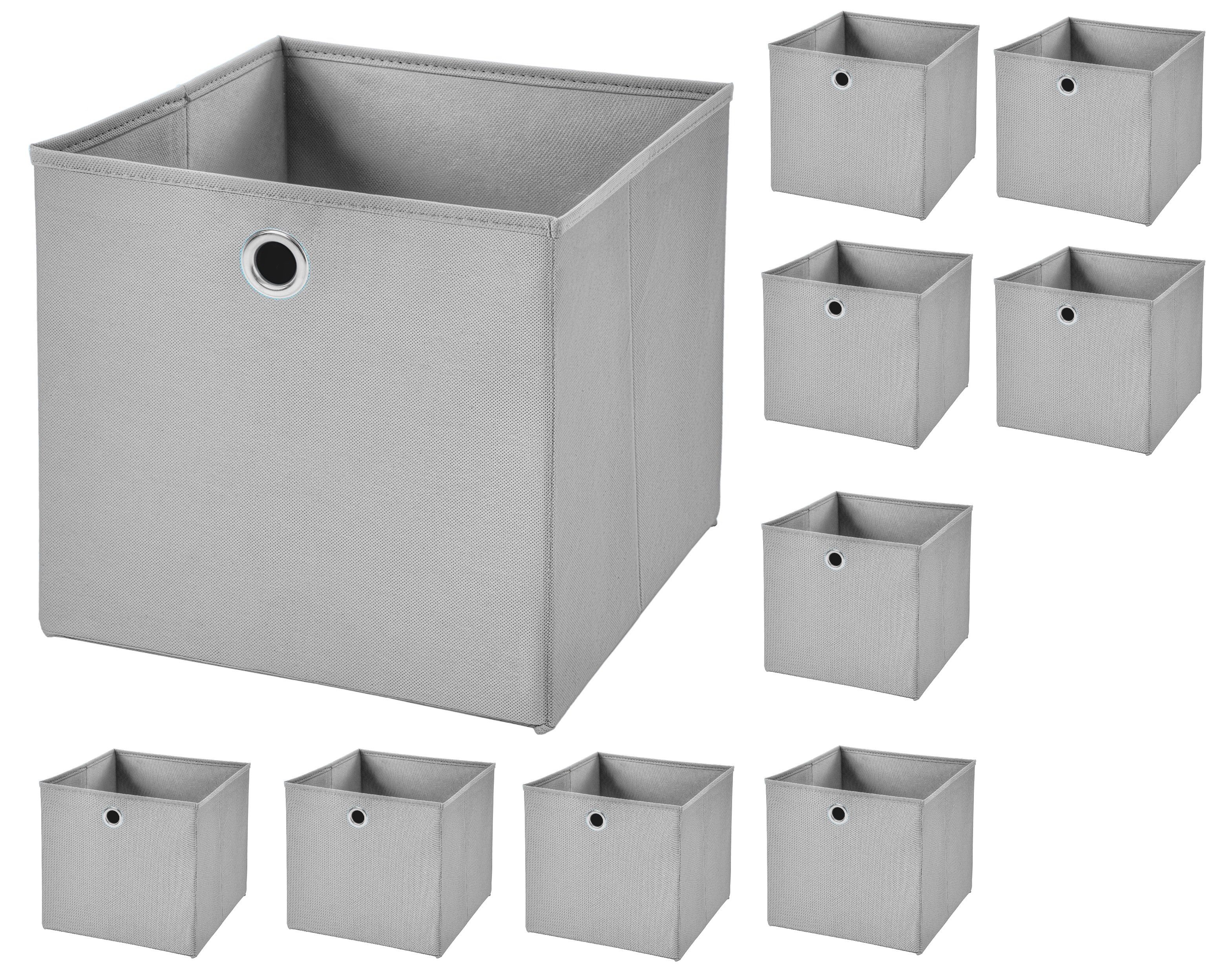 Aufbewahrungsbox 10 Stück 32 x 32 x 32 cm Faltbox ohne Deckel Stoffbox Aufbewahrungsbox