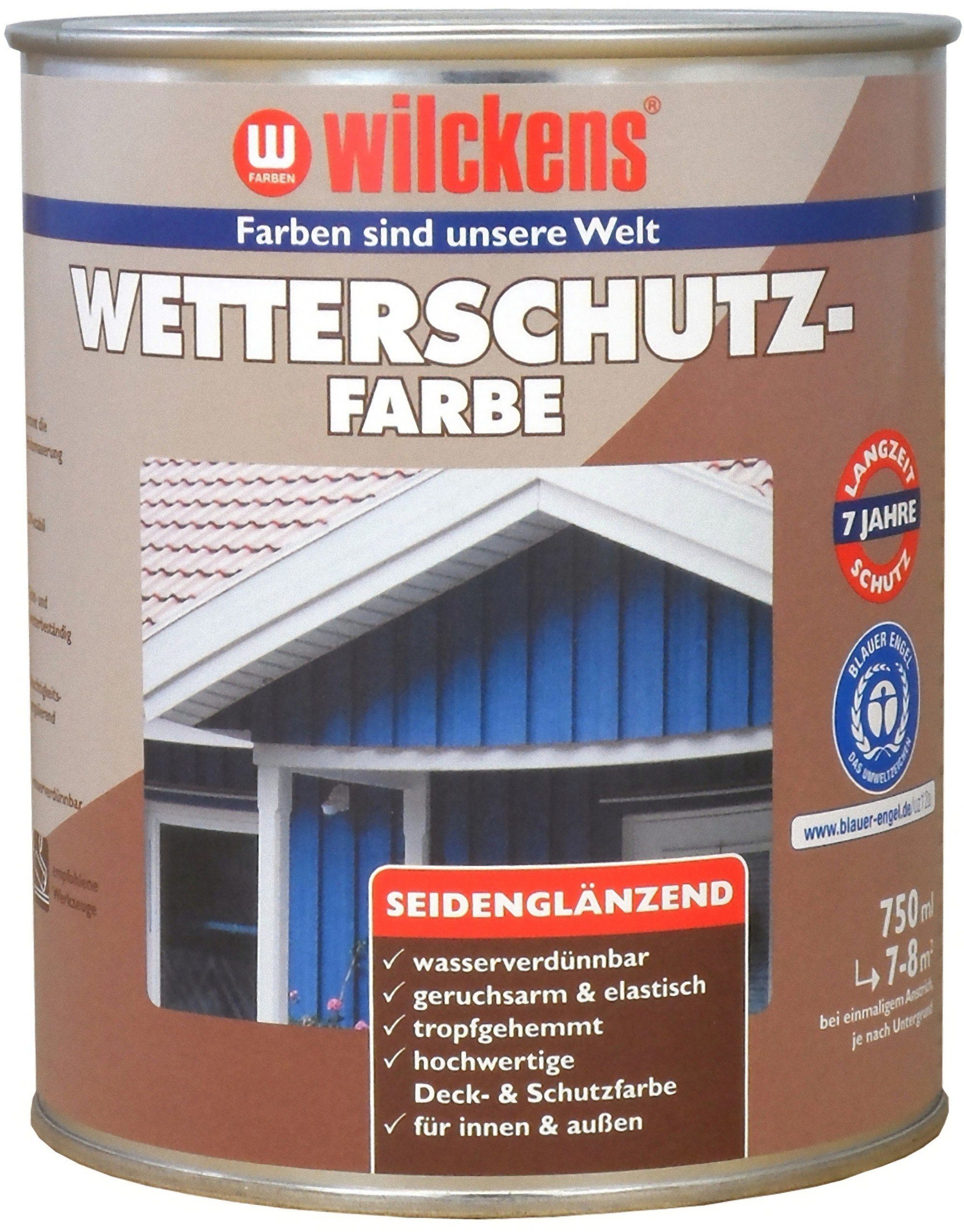 Wilckens Farben Fassadenfarbe, Wetterschutzfarbe Taubenblau 0,75 L