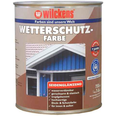 Wilckens Farben Fassadenfarbe, Wetterschutzfarbe Taubenblau 0,75 L