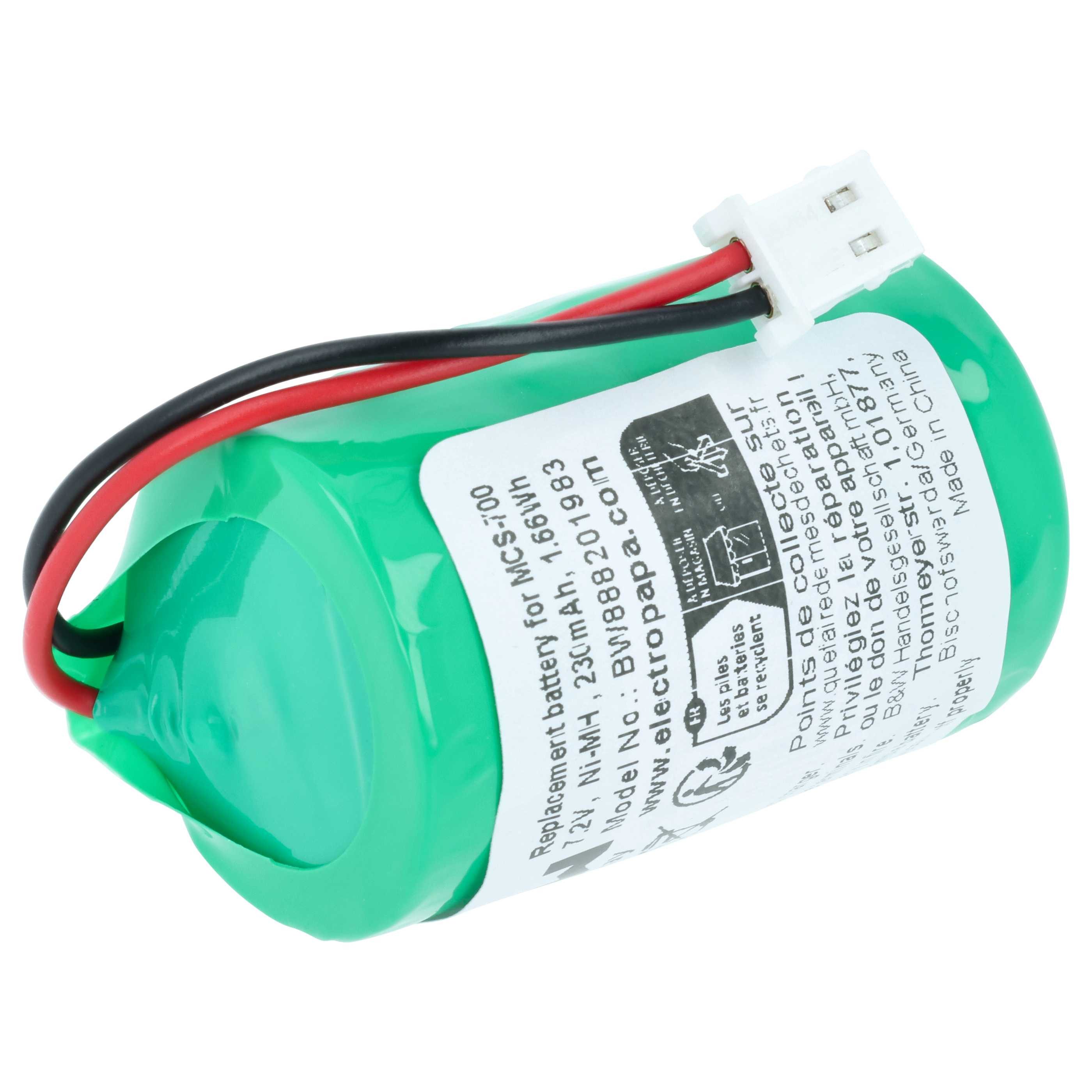 vhbw Akku passend für Visonic PowerMax MCS-700, Bell Box Alarmanlage (230 Akku Akku NiMH 230 mAh (7,2 V, 1 St), Leistungsfähiger Austausch-Akku für Alarm Control, Home Security