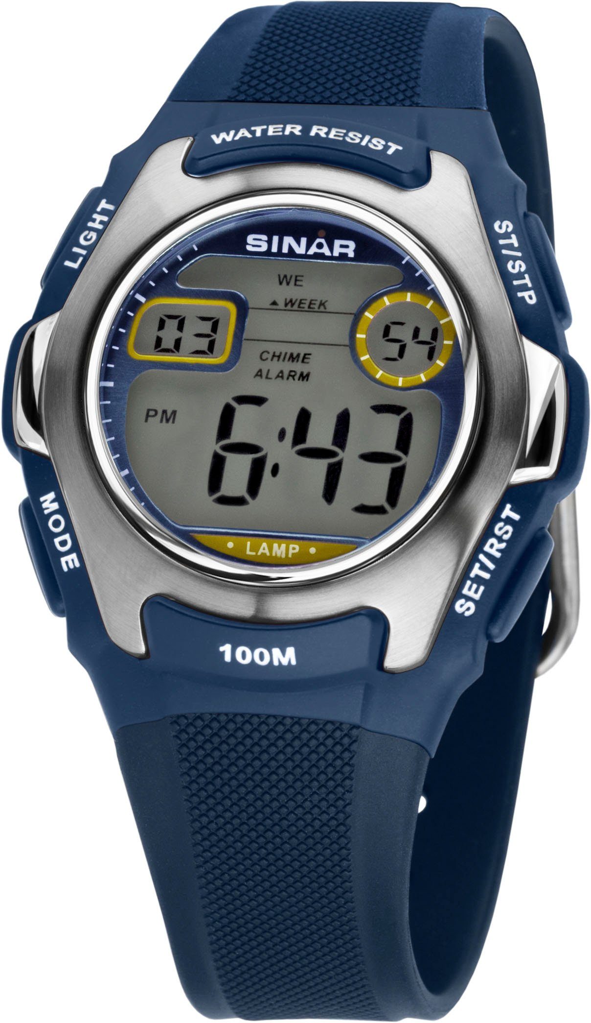 SINAR Chronograph XE-50-2, Armbanduhr,Quarzuhr,digital,Herren,Damen,bis 10bar wasserd.Jugendliche