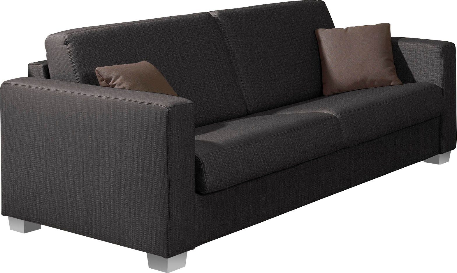 ADA trendline Schlafsofa Verdi, mit echter Kaltschaummatratze, zum Ausklappen, Breite 155 cm schwarz THO 10