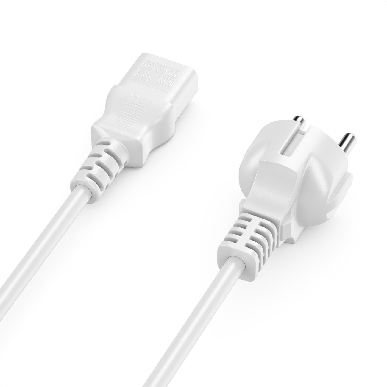 deleyCON deleyCON 1m Stromkabel Schutzkontakt Typ F (CEE 7/4) auf C13 Buchse Stromkabel
