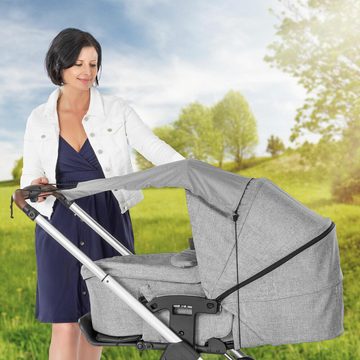 Reer Kinderwagen-Sonnenschutzhülle ShineSafe+ Sonnensegel Grau-Melange