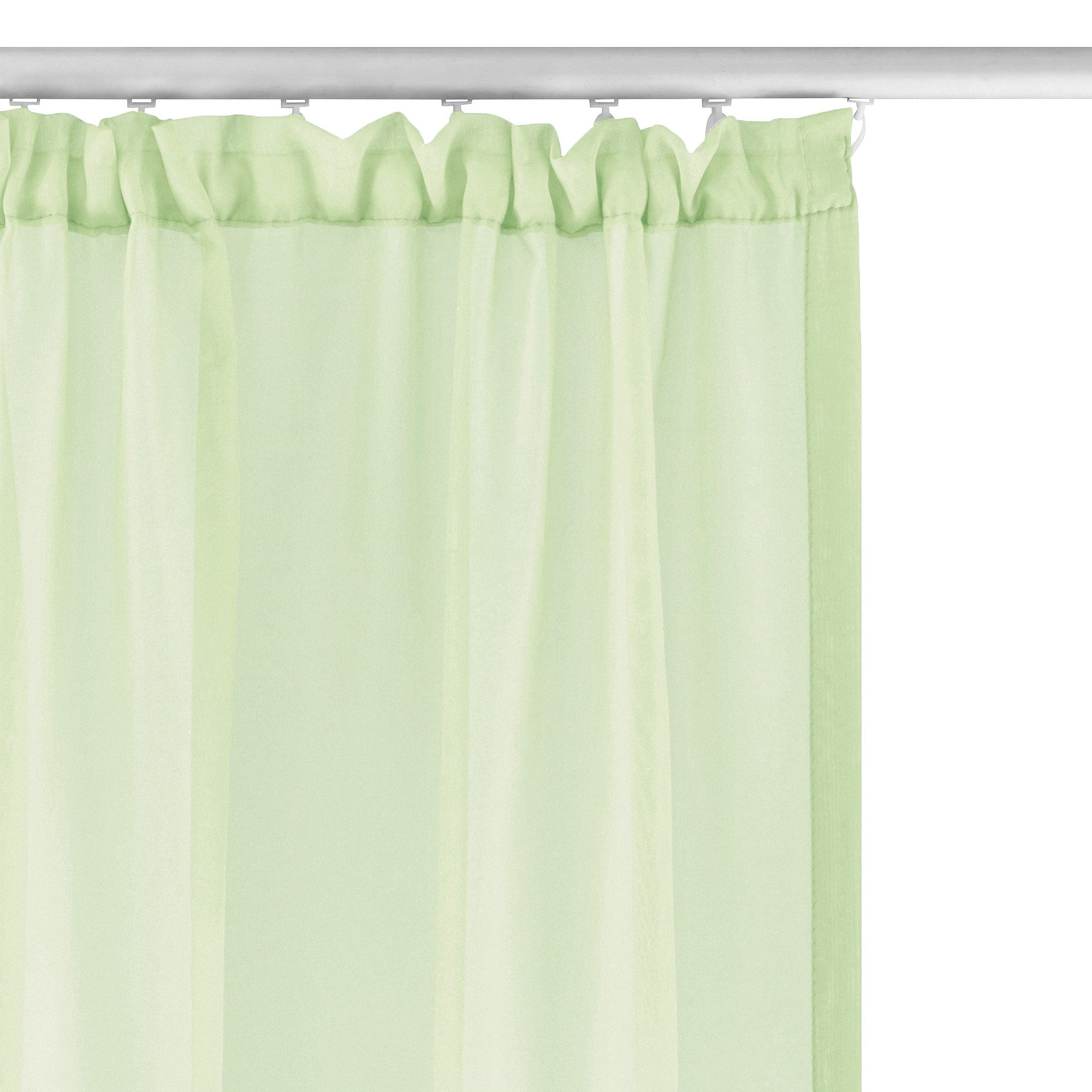 OTTO home Gardine XANA 1er- und 2er-Pack, Kräuselband, Topseller! (1 St), Kräuselband, transparent, Voile, Bestseller, einfarbig, 1 bzw. 2 Schals, pflegeleicht, – Bild 4 von 5