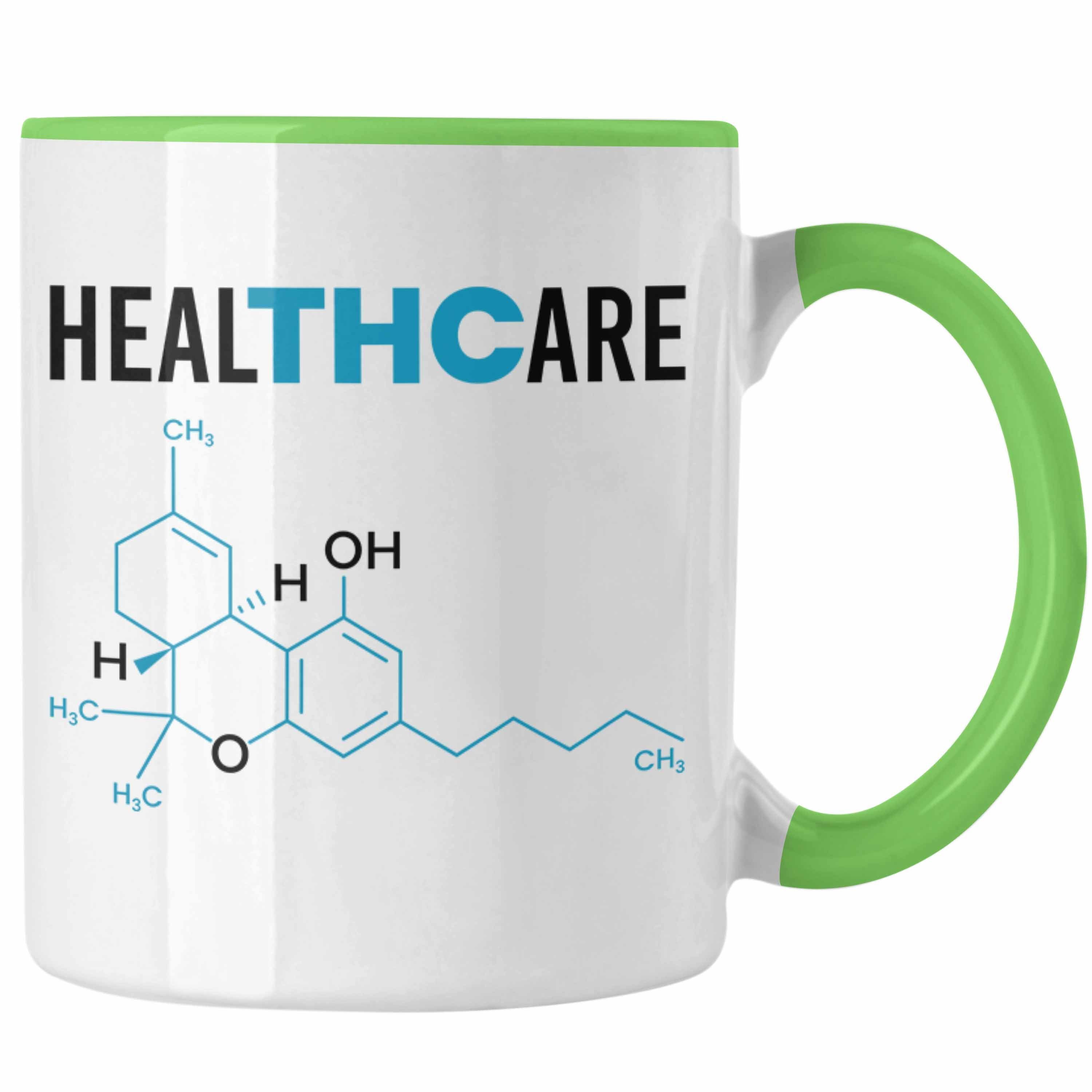 Trendation Tasse Tasse - Grün "THC Cannabis-Liebhaber Healthcare" THC