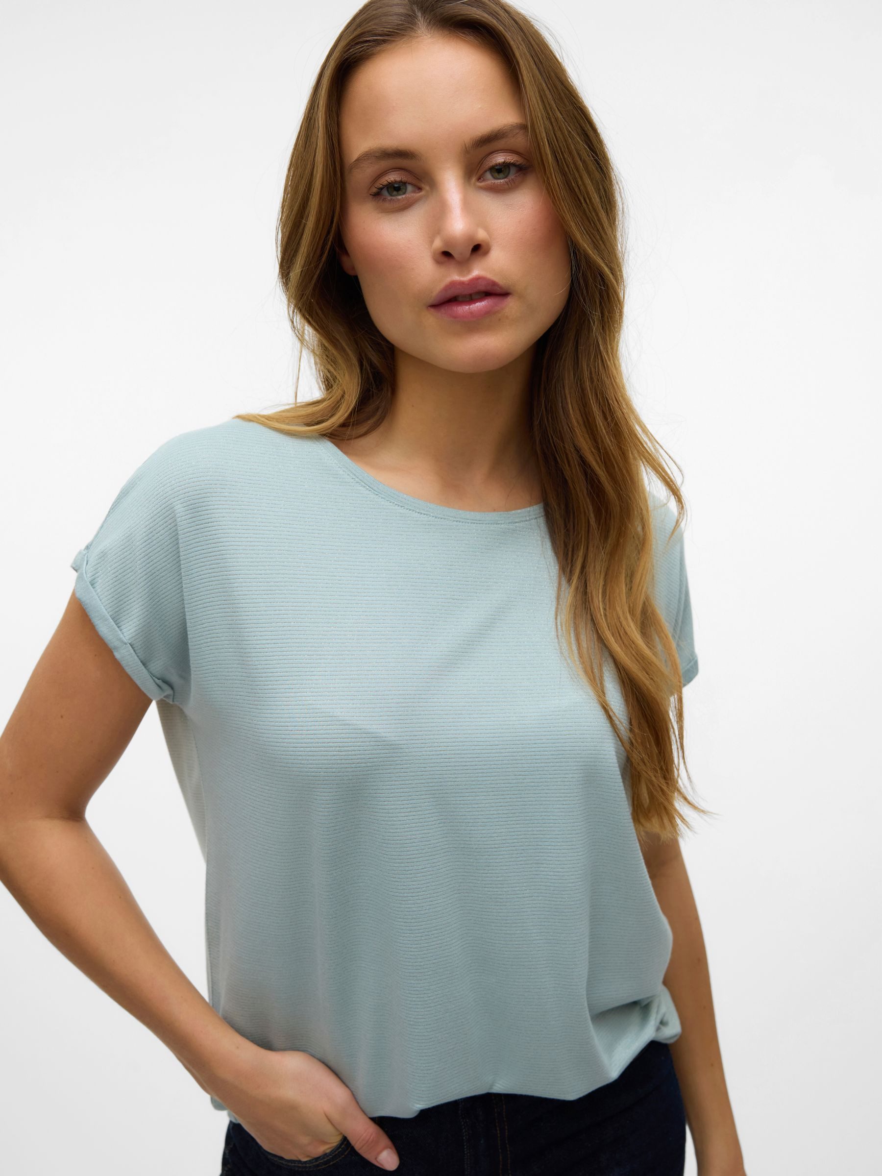 Vero Moda T-Shirt Glänzendes Oberteil Rundhals günstig online kaufen