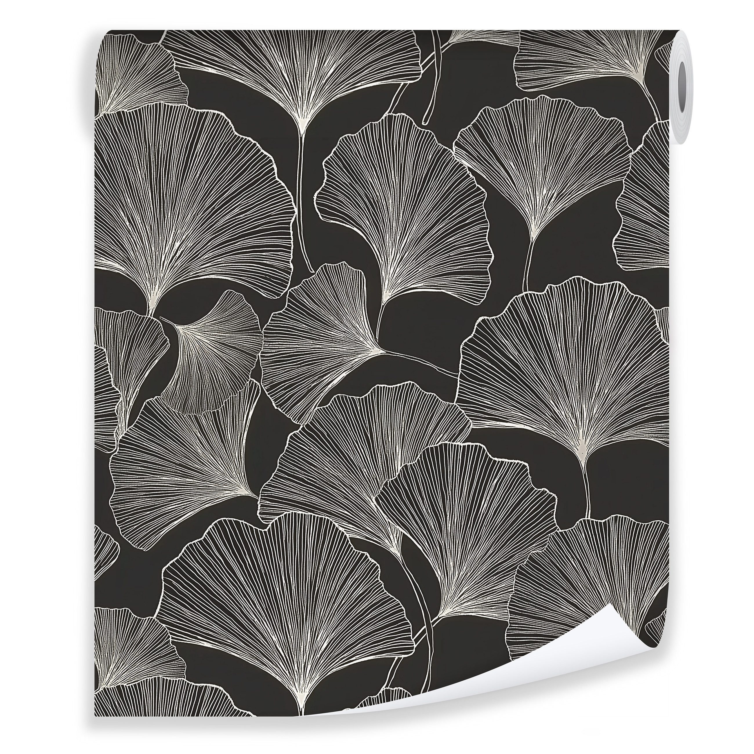 Wallarena Vliestapete Weiß Grau Ginkgobaum Wohnzimmer Schlafzimmer Tapete 3D Effekt, Glatt Matt Waschbar Premium Vlies Обои von Wallarena, Grau, (Vliestapete - Rollengröße: 10 m (Длина) x 50 cm (Breite), 1 St., Vliestapete - Rollengröße: 10 m (Длина) x 50 cm (Breite), Tapete inkl. Kleister Vliestapete Motivtapete Wandtapete - 10m x 50 cm