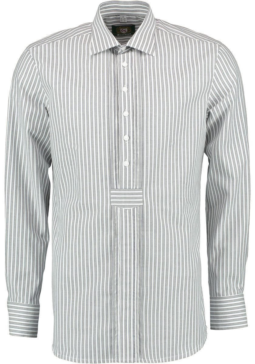 OS Trachten Trachtenhemd Humoc Langarm Schlupfhemd mit Biesen und Haifischkragen