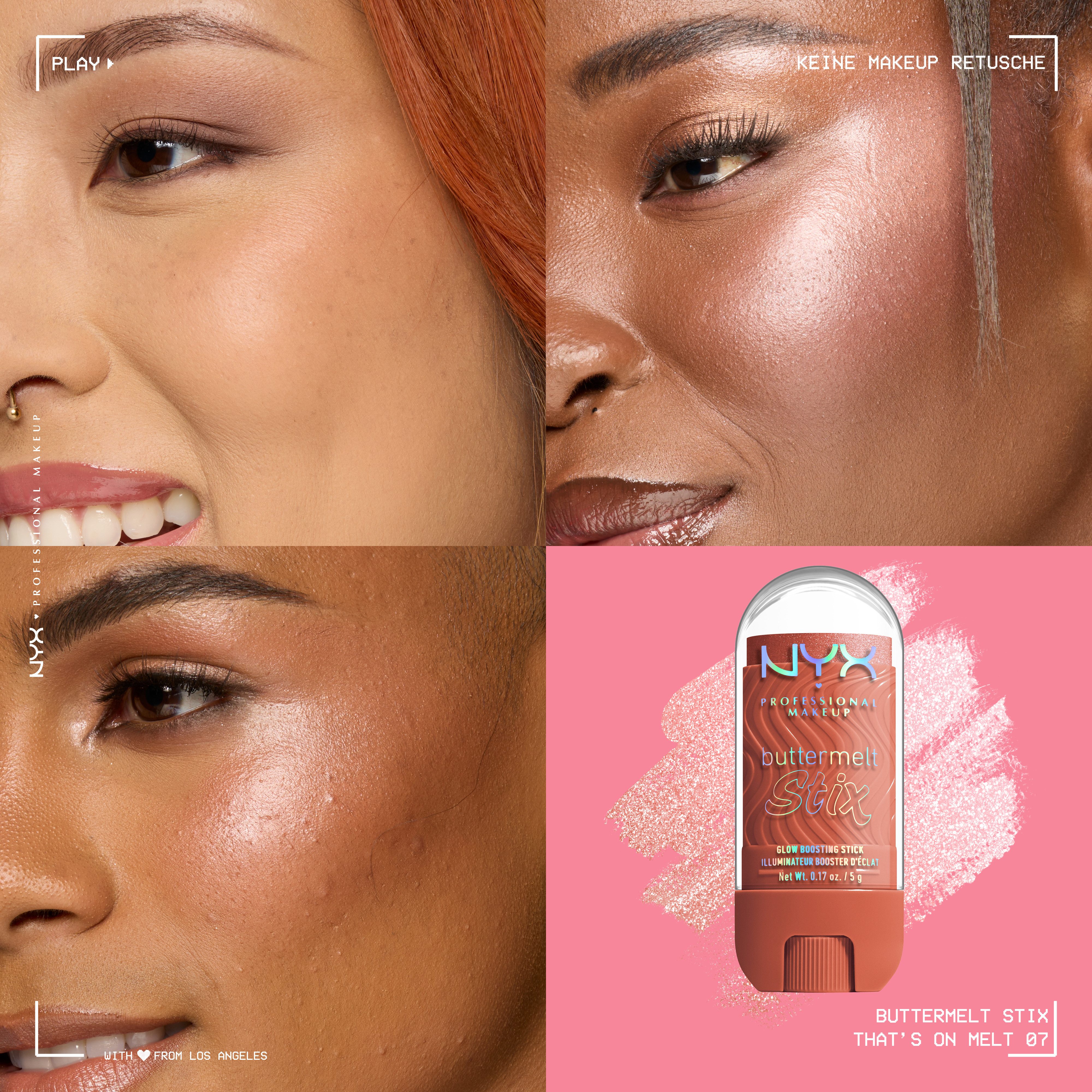 NYX PROFESSIONAL MAKEUP Highlighter BUTTERMELT STIX GLOW BOOSTING HIGHLIGHTER STICK, mit Cupuaçu- und Kokosnussbutter, für einen ultimativen Glow