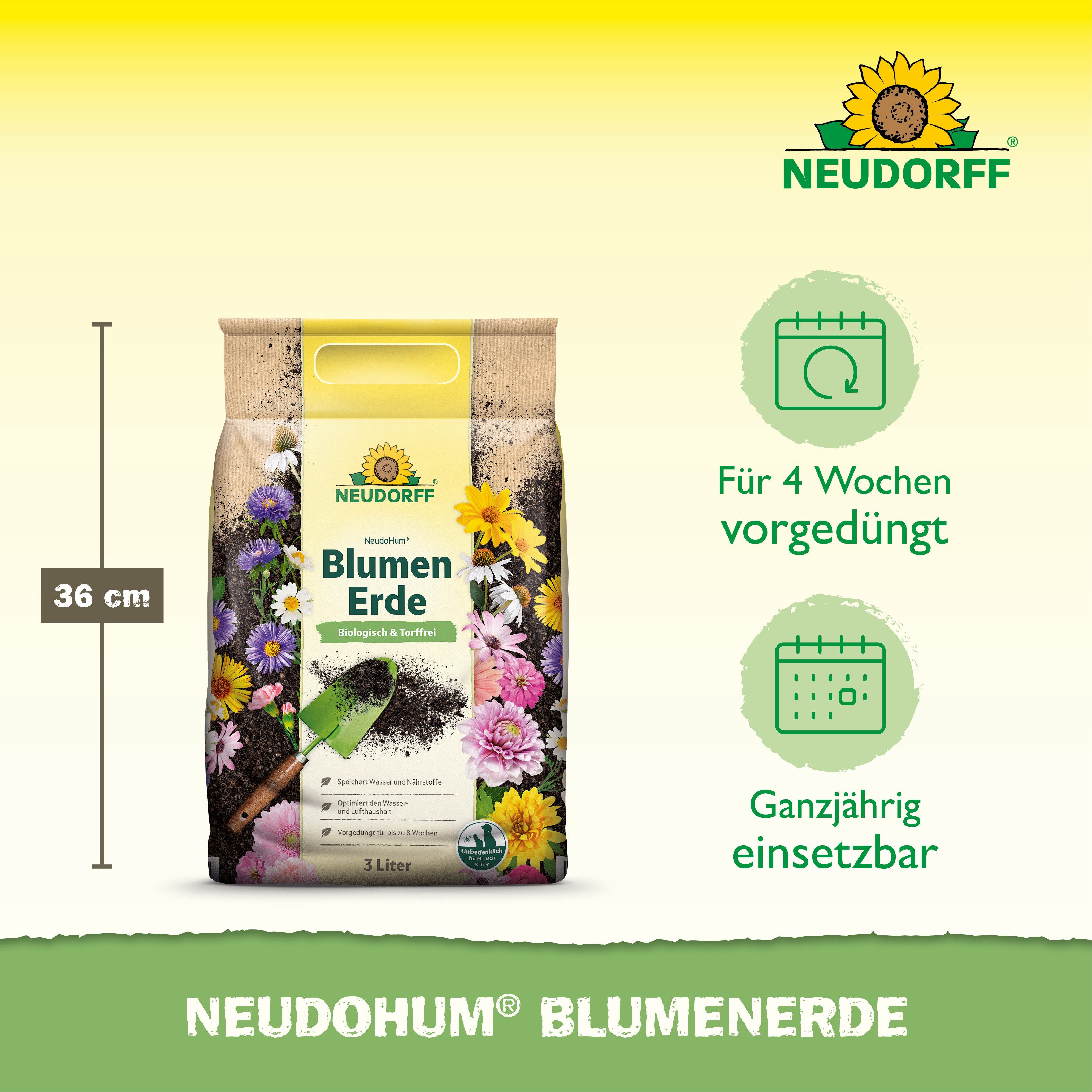 Neudorff Blumenerde NeudoHum Aussaat- und KräuterErde 3 L, mit Schwache organische Grunddüngung, (Einzelartikel, Fördert die Keimung und das Wurzelwachstum von  – Bild 3 von 5