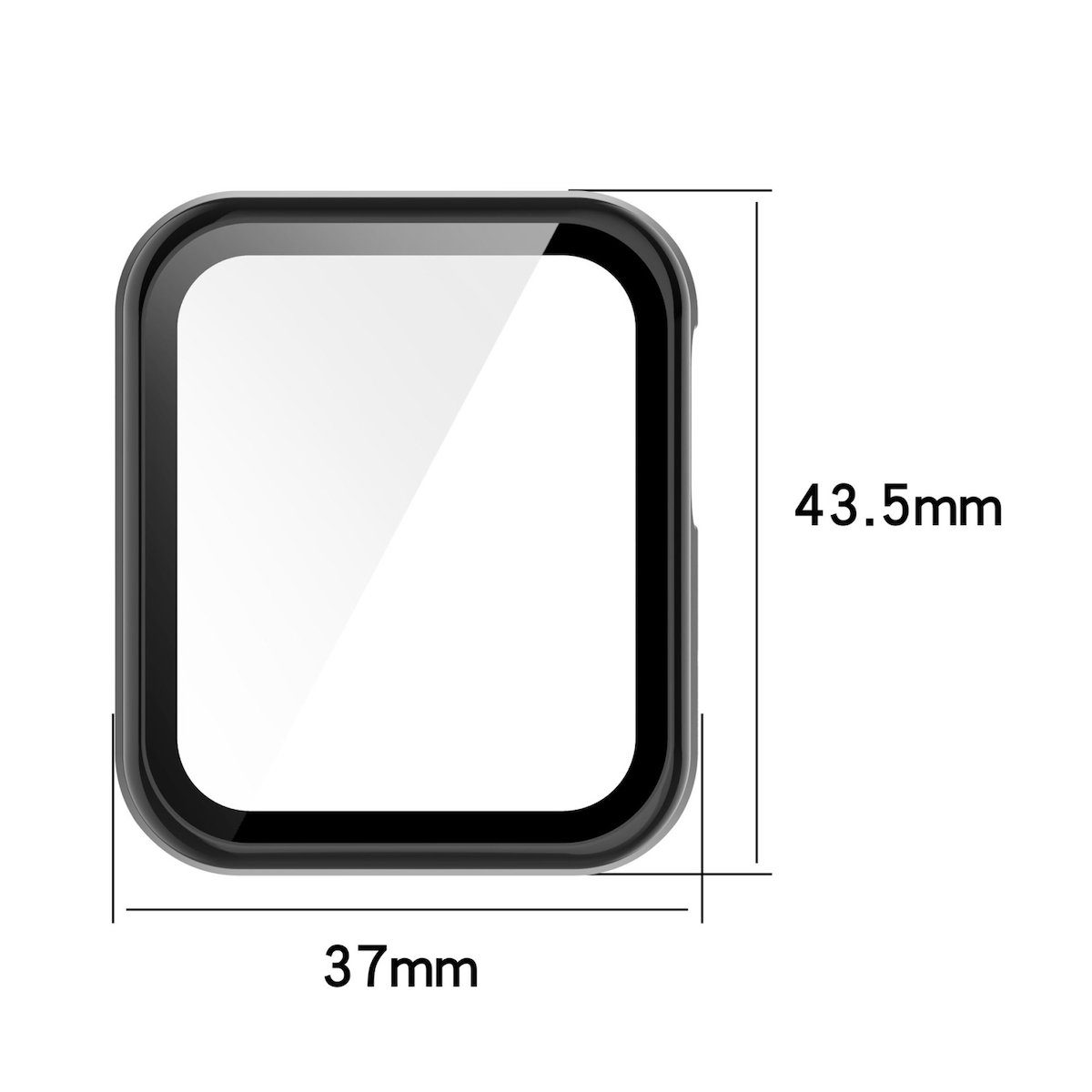 Wigento Smartwatch-Hülle Für Xiaomi Mi Watch Lite Schutzhülle PC + Glas Schwarz Uhr Hülle Case
