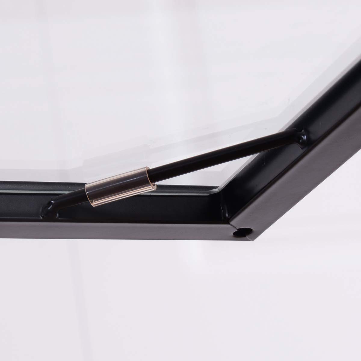Sofatisch Stabil mit Metall Multifunktional KOMFOTTEU Beistelltisch Glas-Platte, Telefontisch
