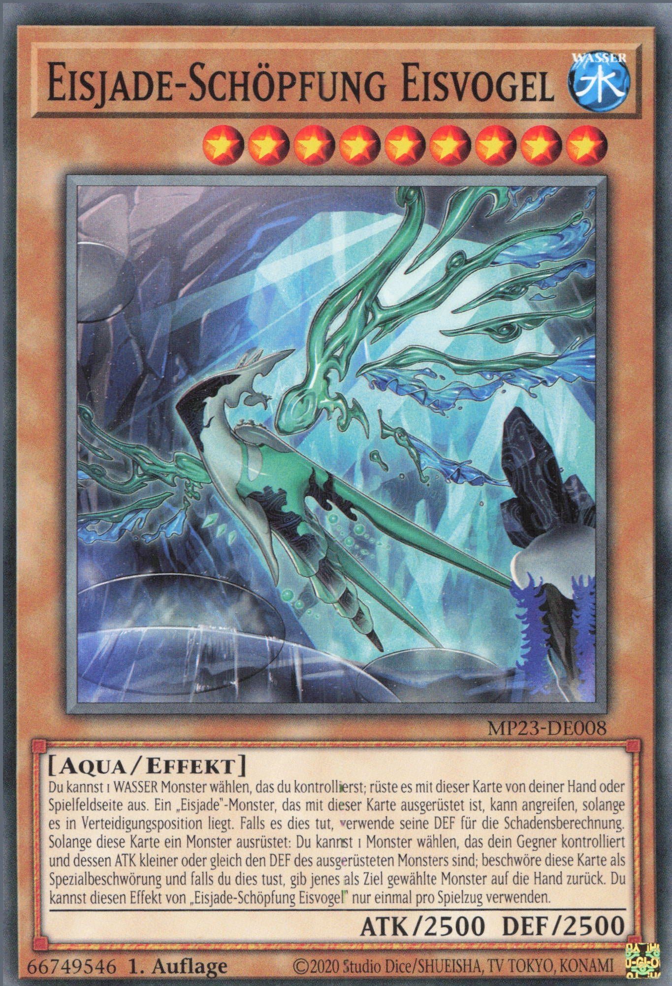 ReCollectibles Sammelkarte YuGiOh Karte EisjadeSchöpfung Eisvogel deutsch, YuGiOh! Karte MP23