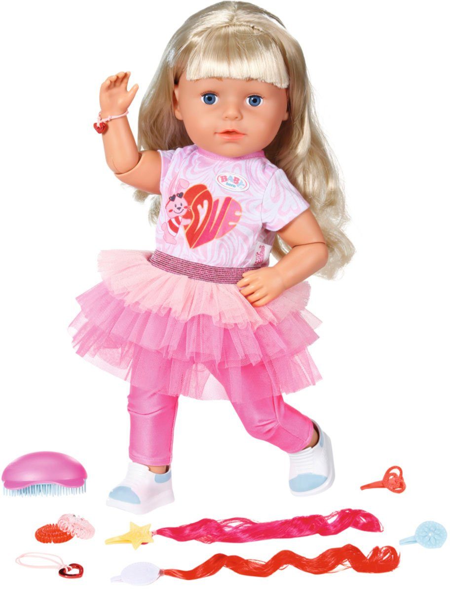 Style&Play, »Baby 43 Stehpuppe born® Baby blond, Sister Born blond, 43 cm« cm, Stehpuppe Sister Style&Play,