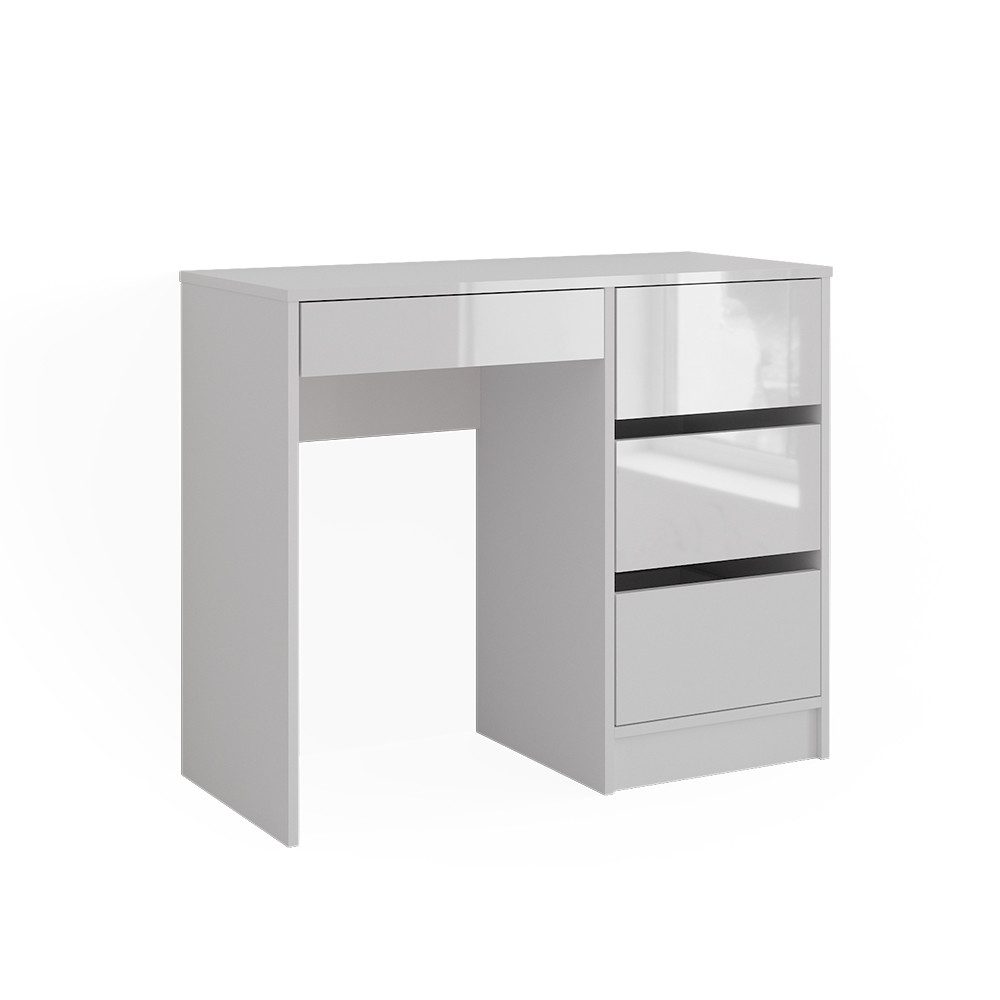 Schreibtisch Sherry, Weiß Hochglanz, 90 x 40 cm mit Schubladen