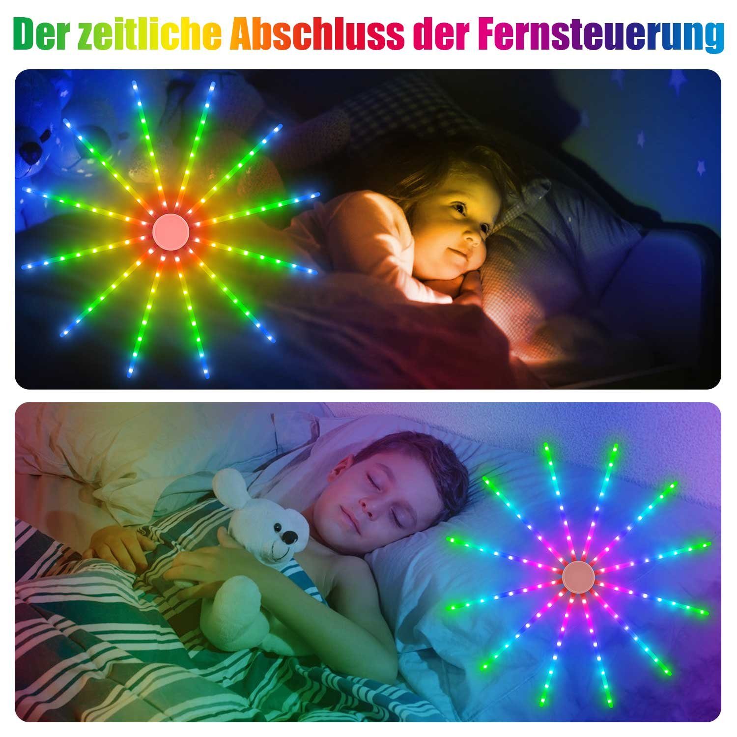 Sunicol LED Nachtlicht LED Hängende Timer Feuerwerk Lichterkette,RGB Wand Licht Lichter, Starbust
