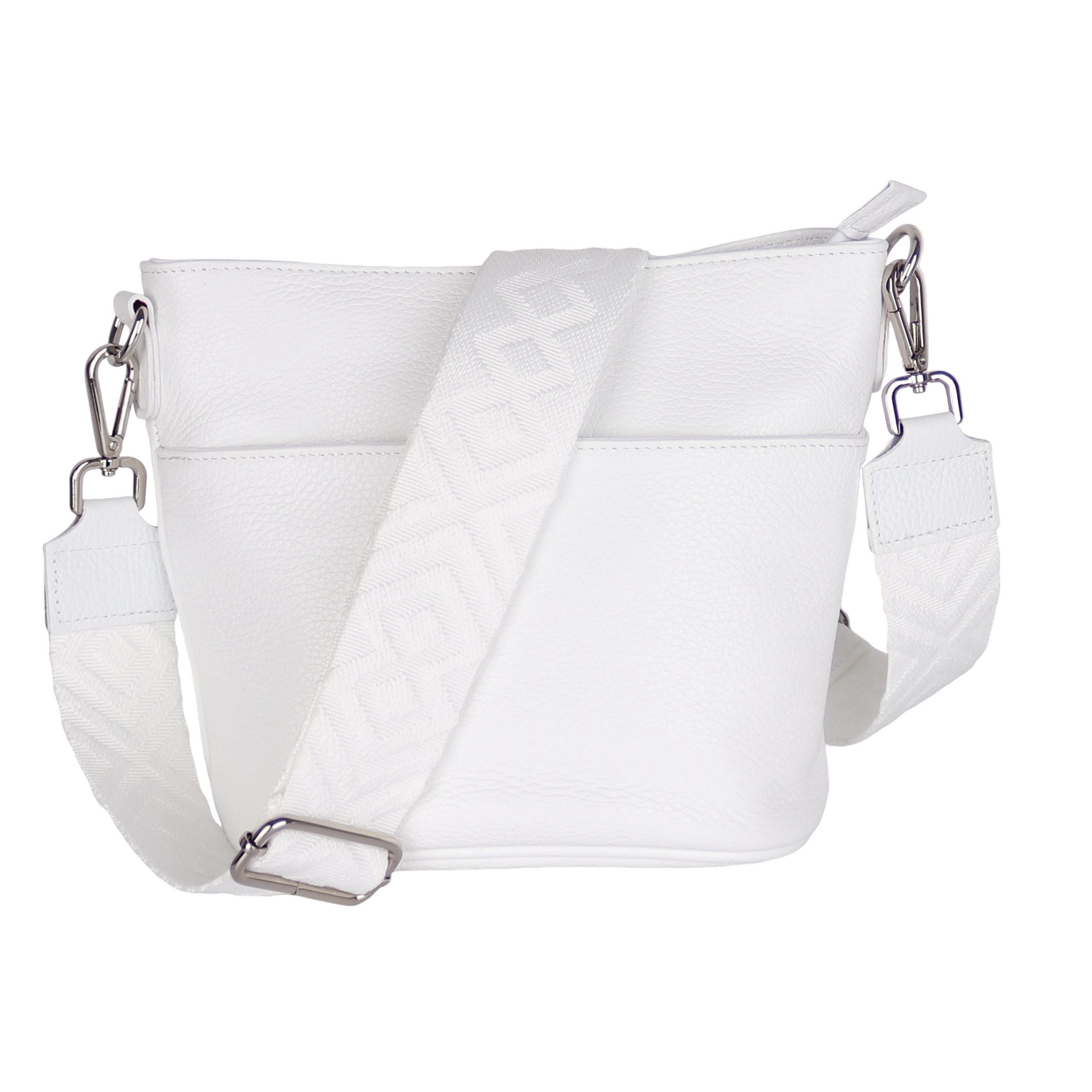 MIRROSI Umhängetasche Damen, Crossbody Bag, Echtleder Made in Italy (1 Tasche 2 Gurte oder Basic Version 1 Tasche 1 Gurt), 24x18x12cm (BXHXT)