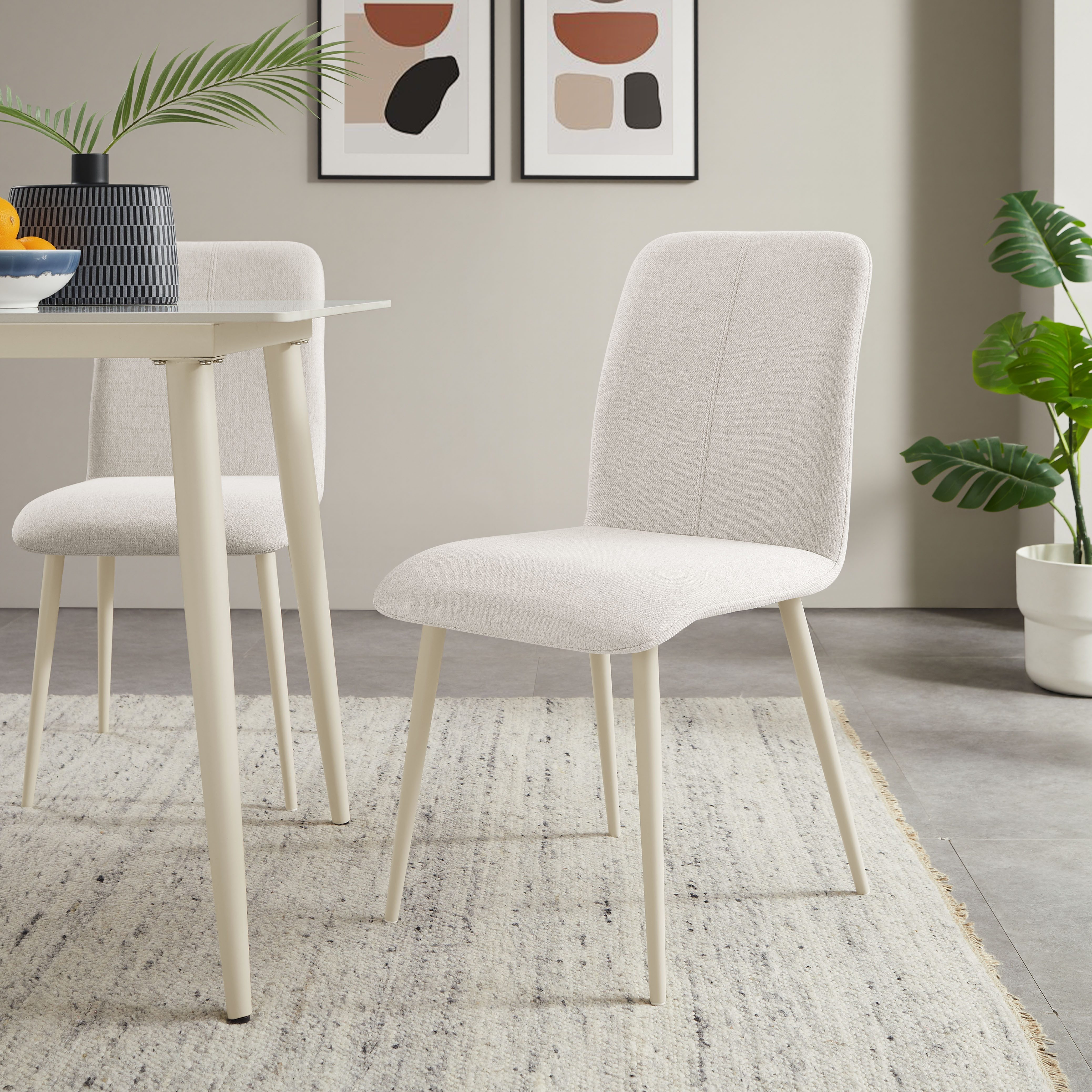 OTTO home 4-Fußstuhl Allyae (Set), edlem Strukturstoff, modernem Design und günstig online kaufen