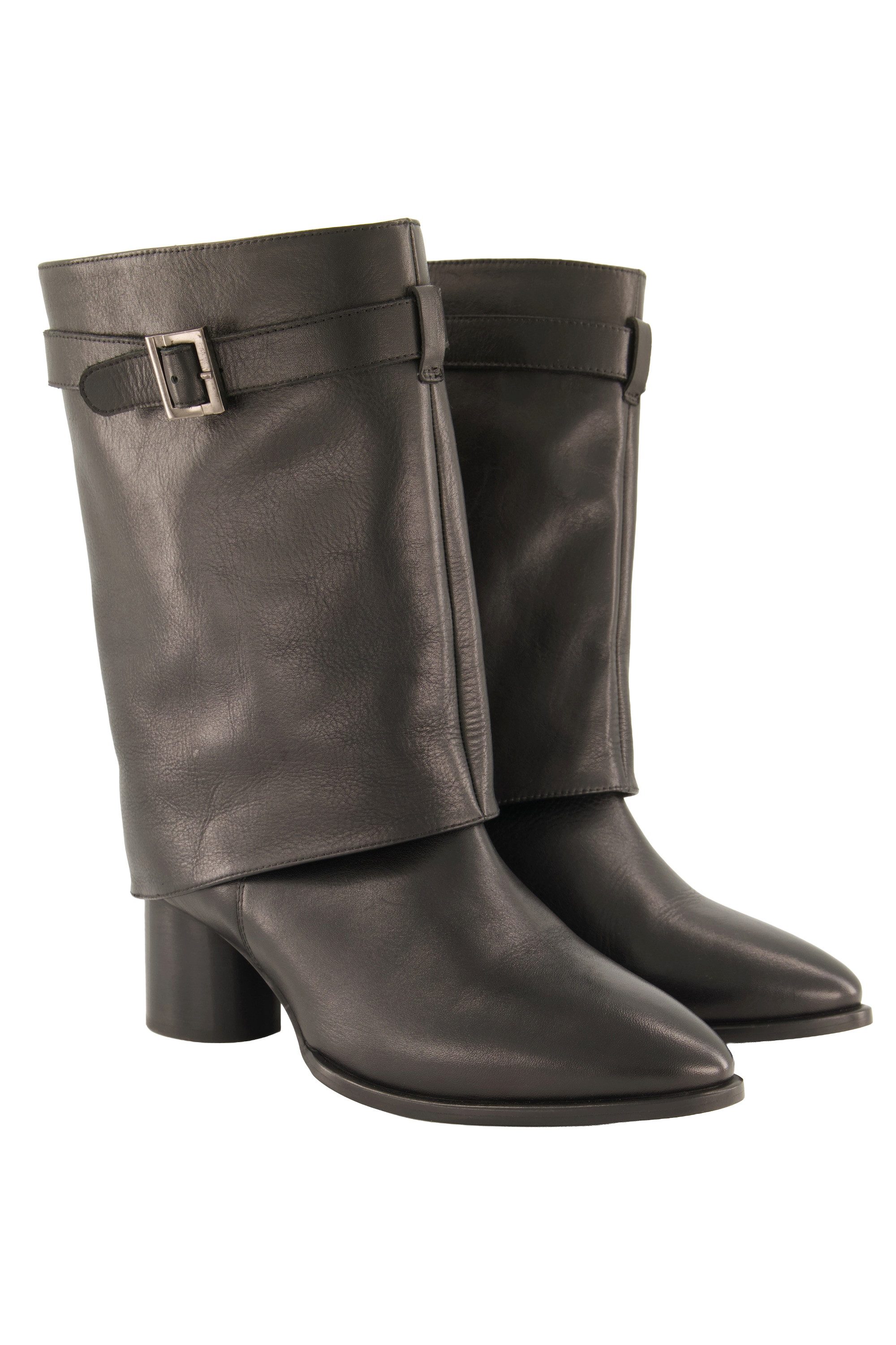 Ulla Popken Leder-Stiefeletten XL-Schaft Wechselfußbett Stiefelette