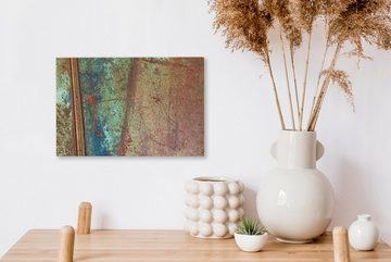 OneMillionCanvasses® Leinwandbild Rost - Abstrakt - Metall, (1 St), Wandbild Leinwandbilder, Aufhängefertig, Wanddeko, 30x20 cm
