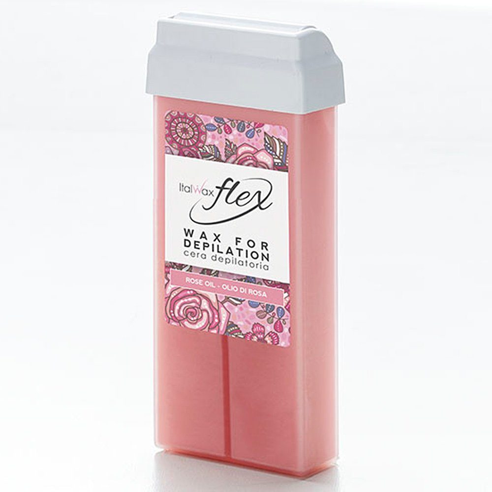 Italwax Enthaarungswachs Wachspatrone Rosa Rosenöl FLEX Italwax, 100 ml | Enthaarungswachs