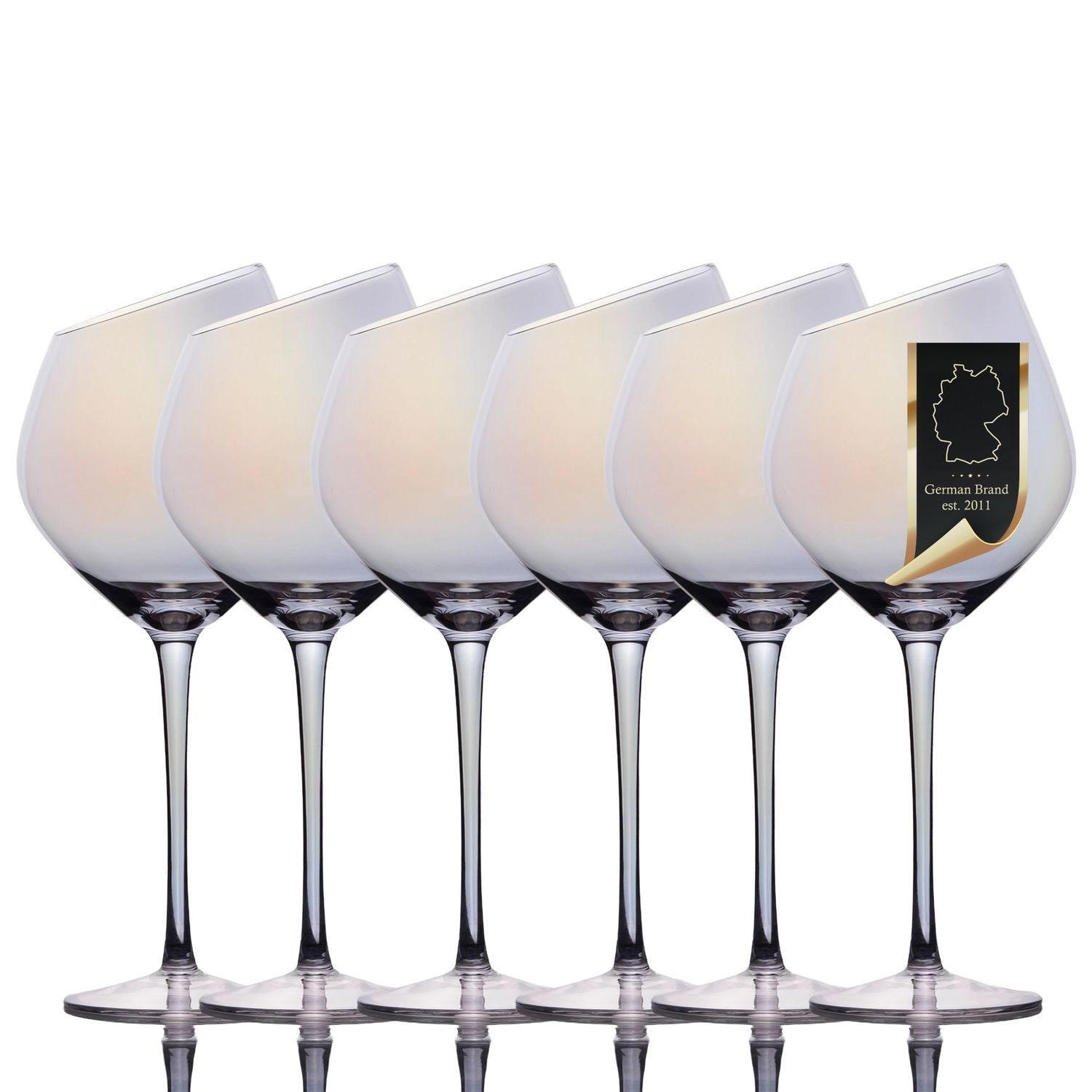 Intirilife Weinglas, 6-tlg., Glas, Wein Glas Set 470ml Wein Gläser mit Schimmer Spülmaschinenfest (6-tlg)