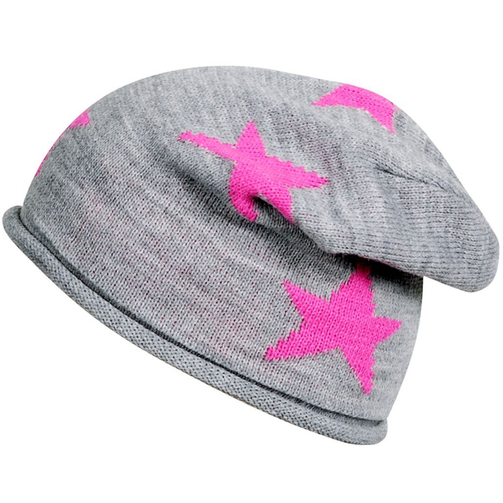 Beanie Fiebig Mädchen Beanie Mütze mit Rollrand Sterne