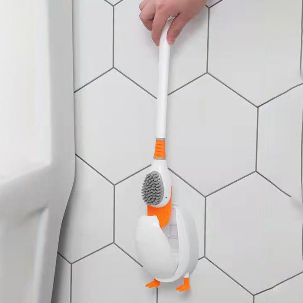 Blusmart WC-Reinigungsbürste Aufbewahrungsregal Mit Silikon Aus Niedlichen Für Toilettenbürsten white