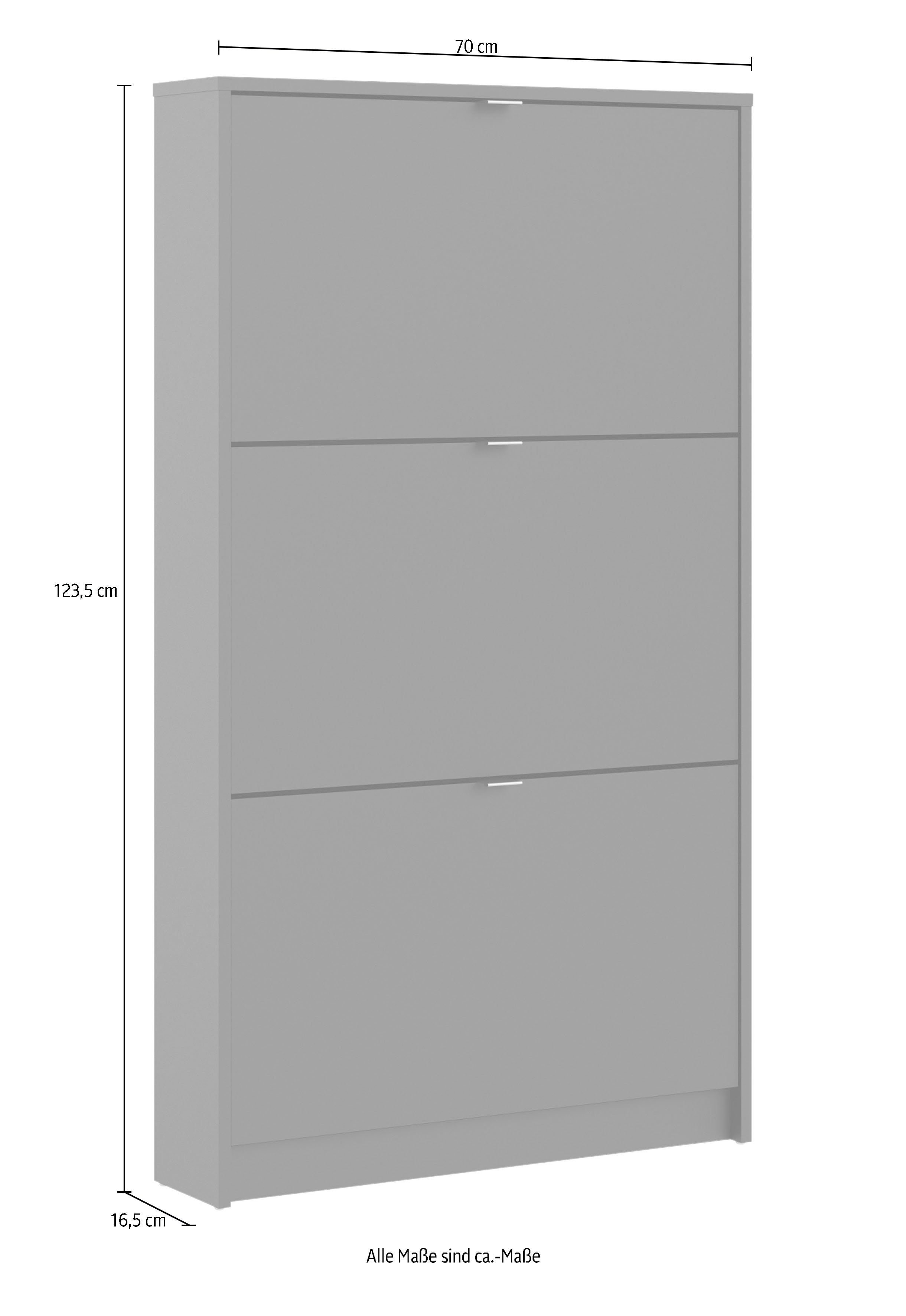 verschiedenen mit Klappen, erhältlich Shoes in drei affaire Home Schuhschrank Farbvarianten schwarz/matt