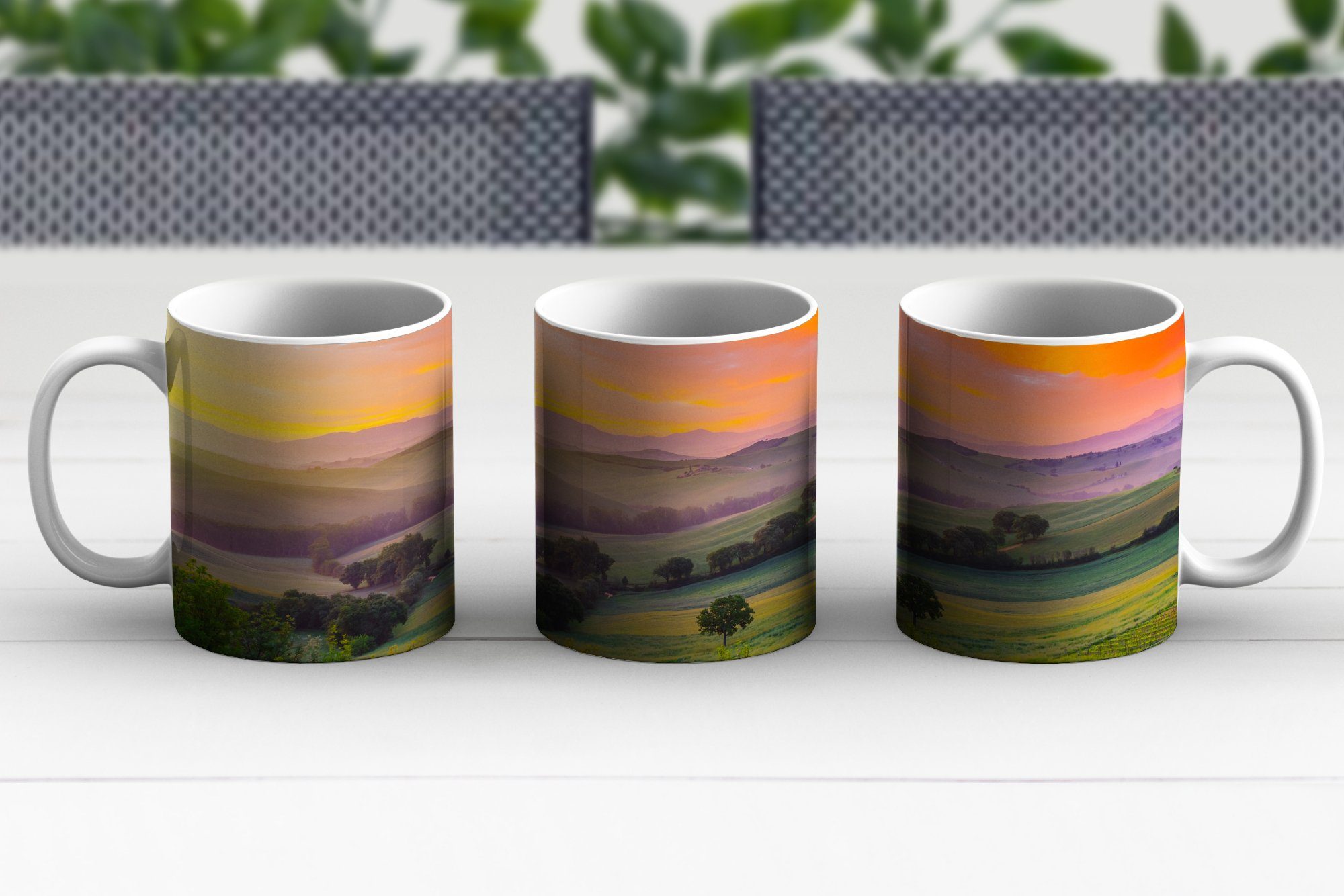 - Tasse Keramik, - Teetasse, Teetasse, MuchoWow Farbenfroh, Landschaft Geschenk Becher, Toskana Kaffeetassen,